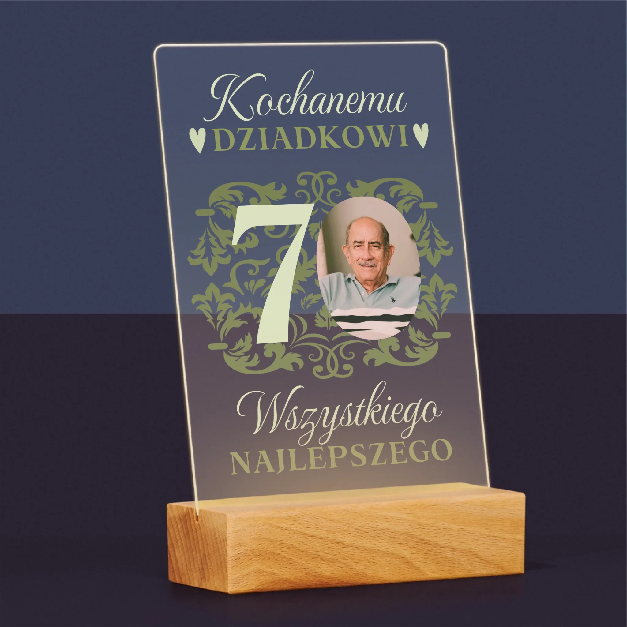 Zdjęcie I Podpis: Kochanemu Dziadkowi Wszystkiego Najlepszego - Wydruk Na Szkle Akrylowym - Image 5