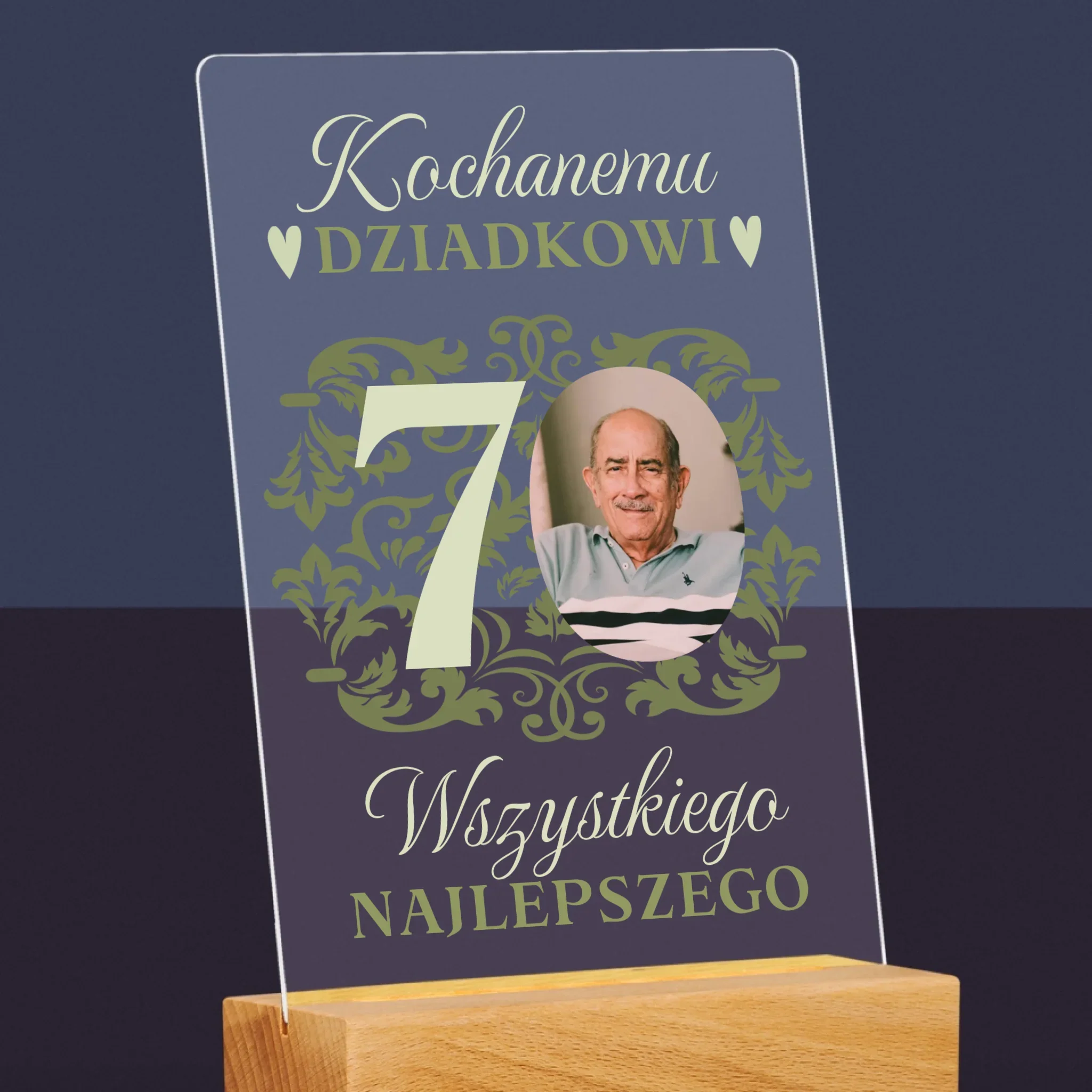 Zdjęcie I Podpis: Kochanemu Dziadkowi Wszystkiego Najlepszego - Wydruk Na Szkle Akrylowym - Image 6