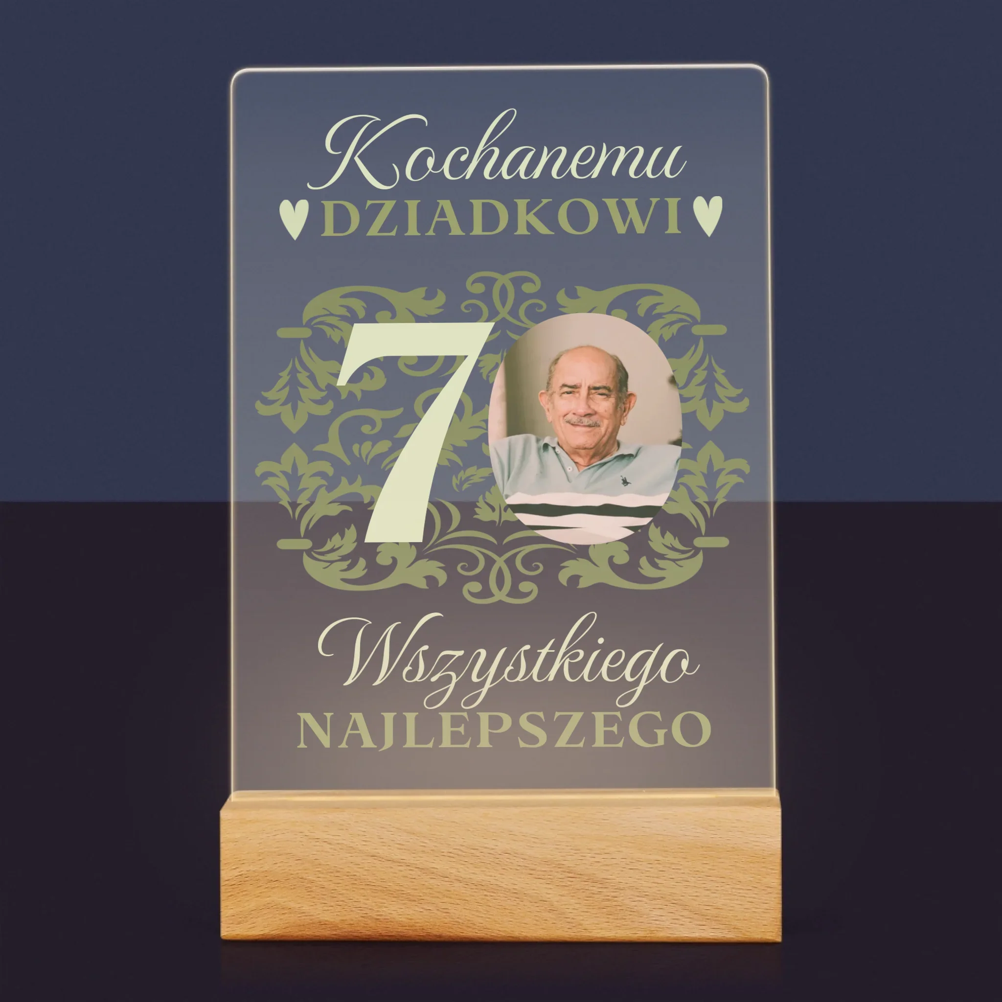 Zdjęcie I Podpis: Kochanemu Dziadkowi Wszystkiego Najlepszego - Wydruk Na Szkle Akrylowym - Image 7
