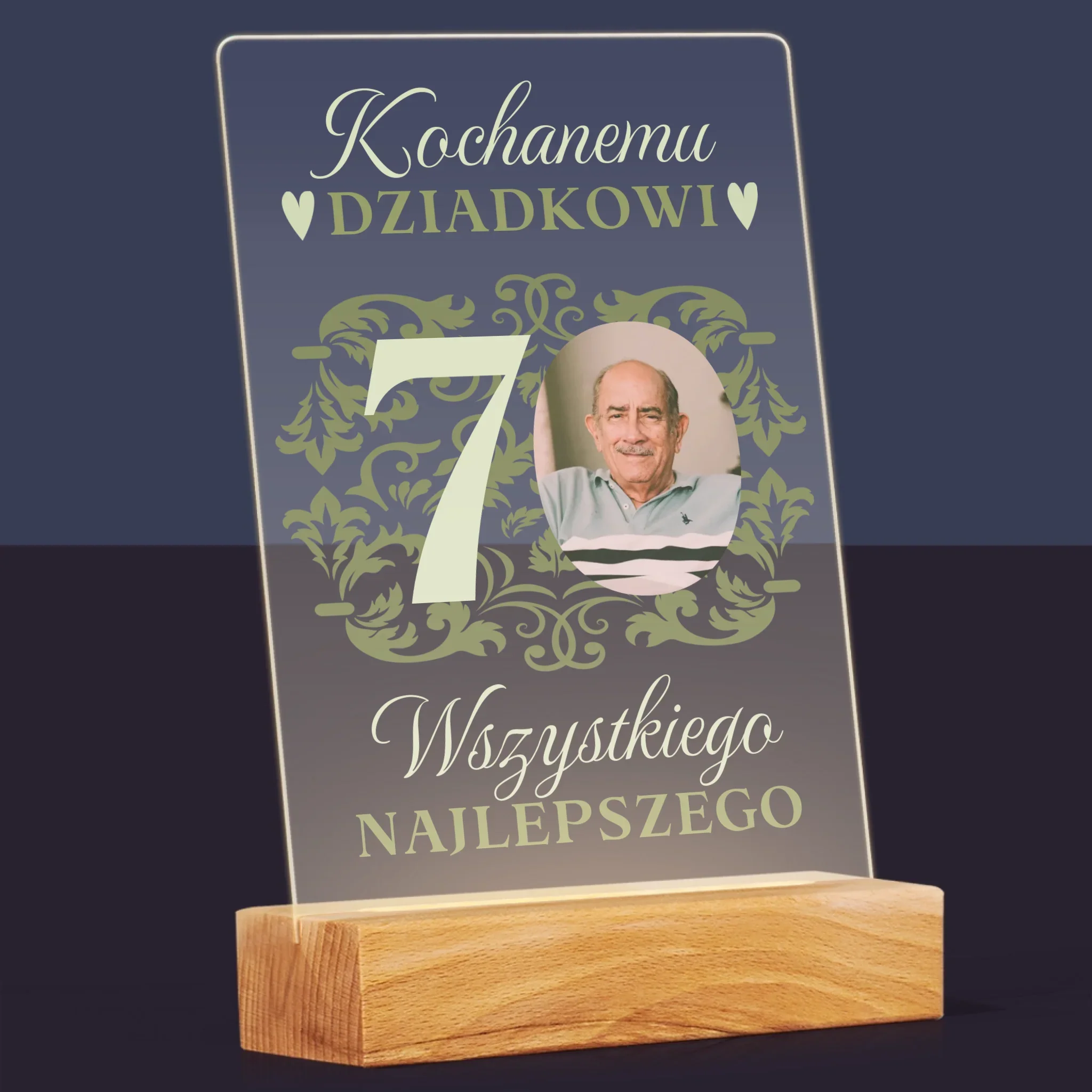 Zdjęcie I Podpis: Kochanemu Dziadkowi Wszystkiego Najlepszego - Wydruk Na Szkle Akrylowym - Image 8