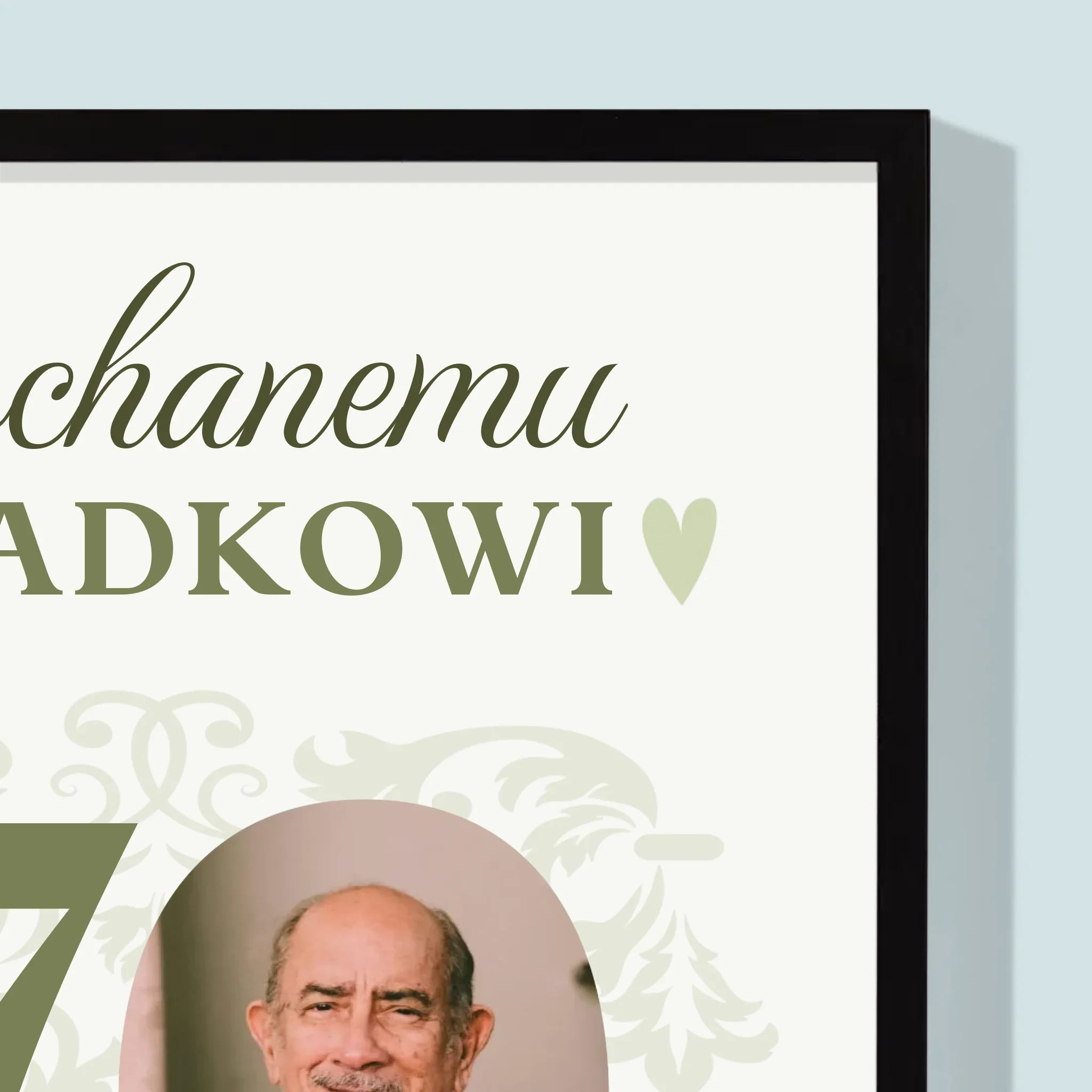Zdjęcie I Podpis: Kochanemu Dziadkowi Wszystkiego Najlepszego - Wydruk Obramowany - Image 2