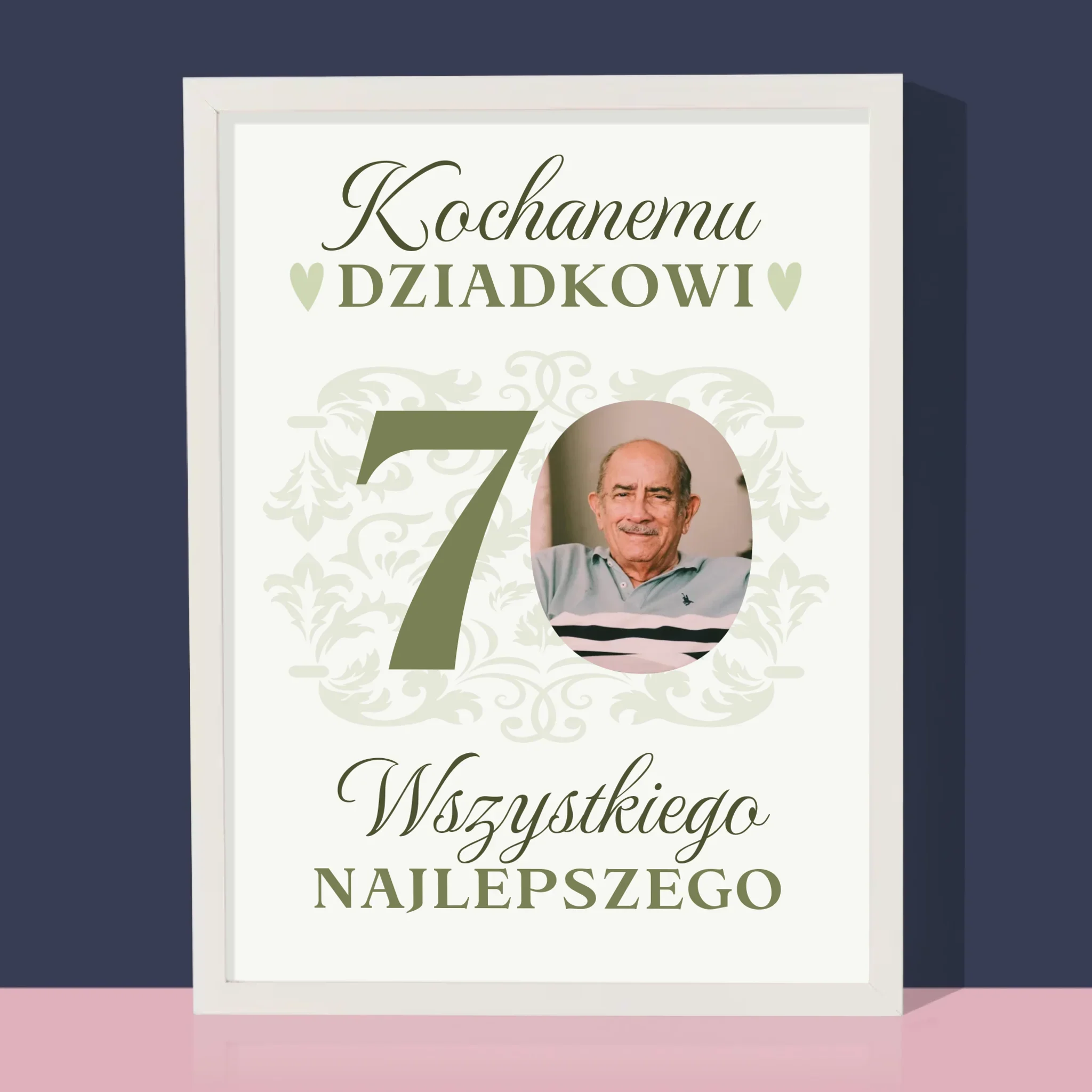 Zdjęcie I Podpis: Kochanemu Dziadkowi Wszystkiego Najlepszego - Wydruk Obramowany - Image 4