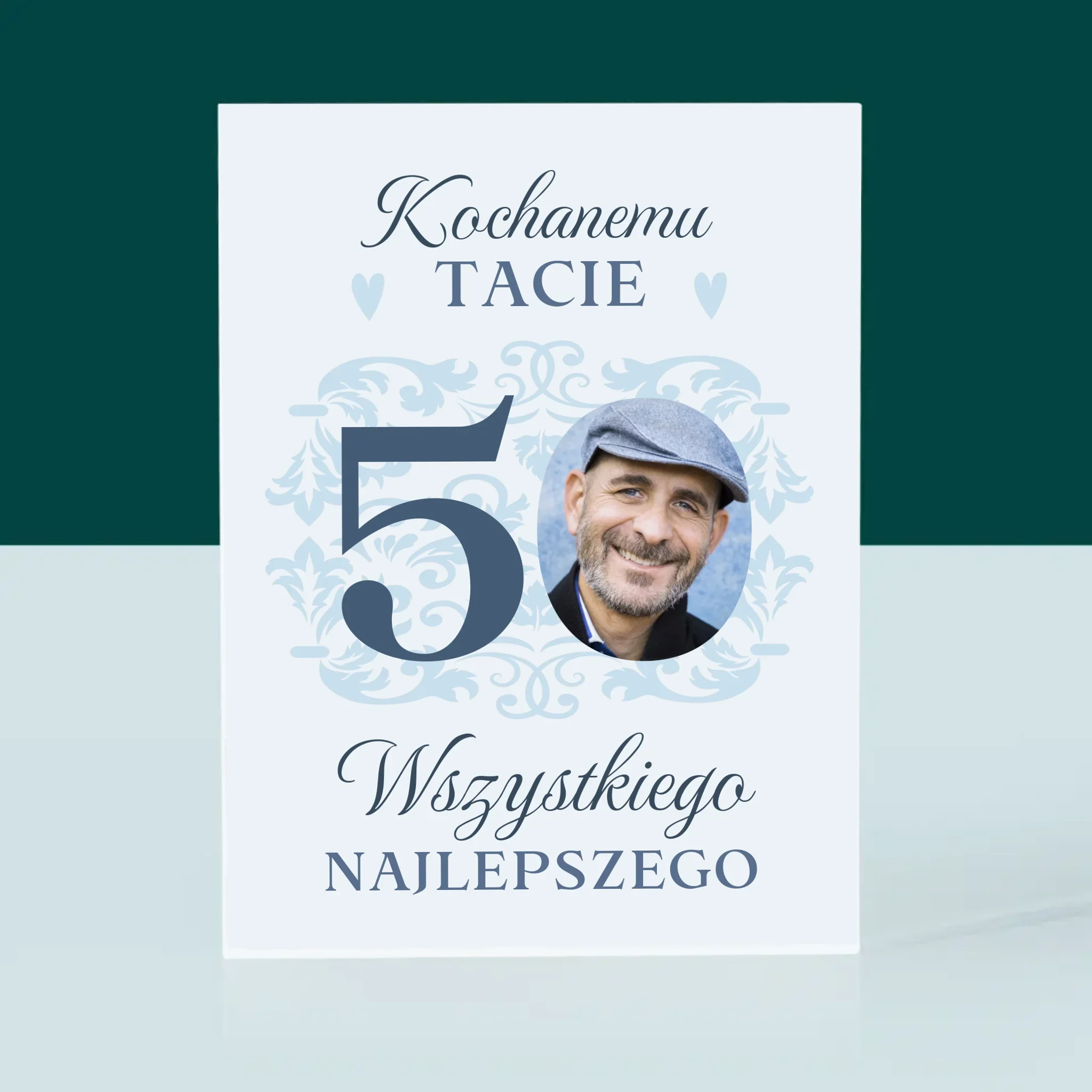 Zdjęcie I Podpis: Kochanemu Tacie Z Okazji 50 Urodzin - Blok Akrylowy z Nadrukiem - Image 3