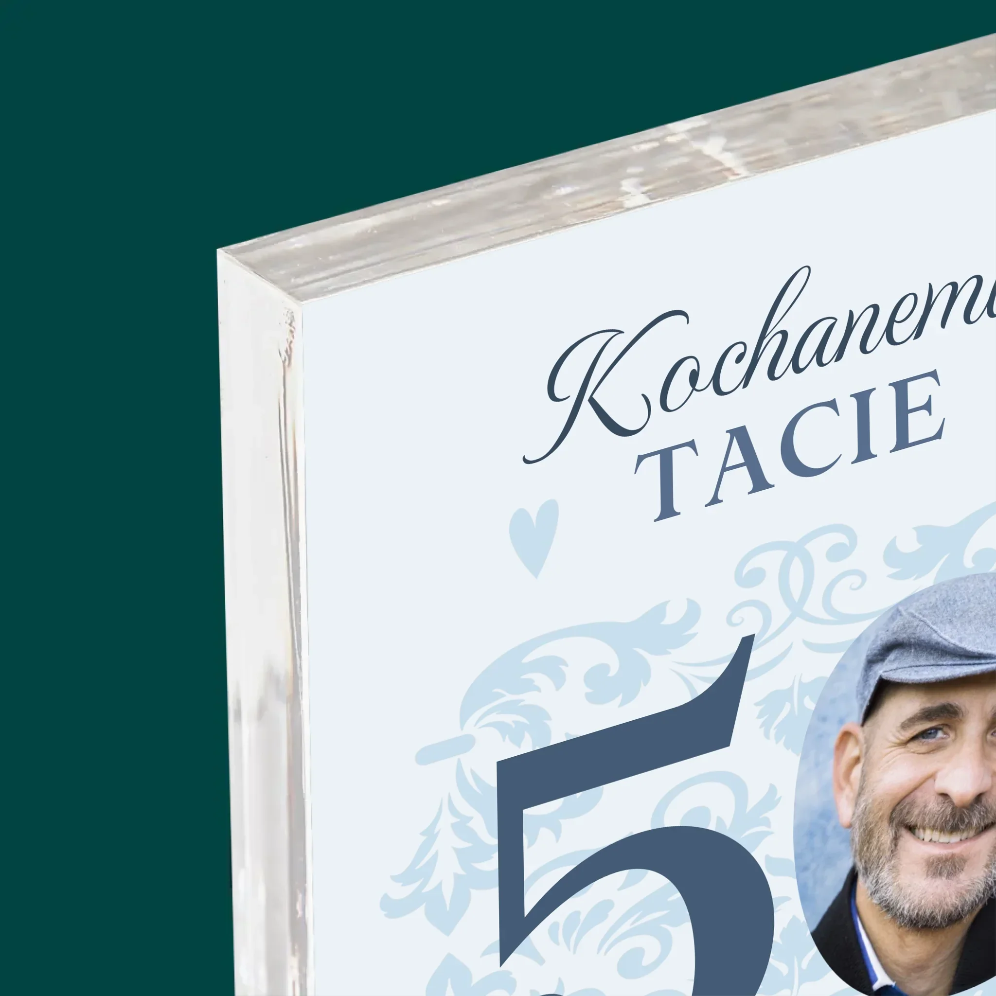 Zdjęcie I Podpis: Kochanemu Tacie Z Okazji 50 Urodzin - Blok Akrylowy z Nadrukiem - Image 4