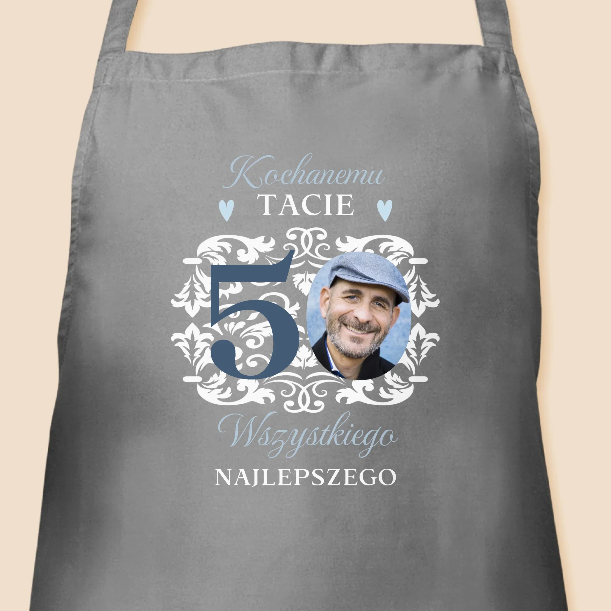 Zdjęcie I Podpis: Kochanemu Tacie Z Okazji 50 Urodzin - Fartuch z Nadrukiem - Image 3
