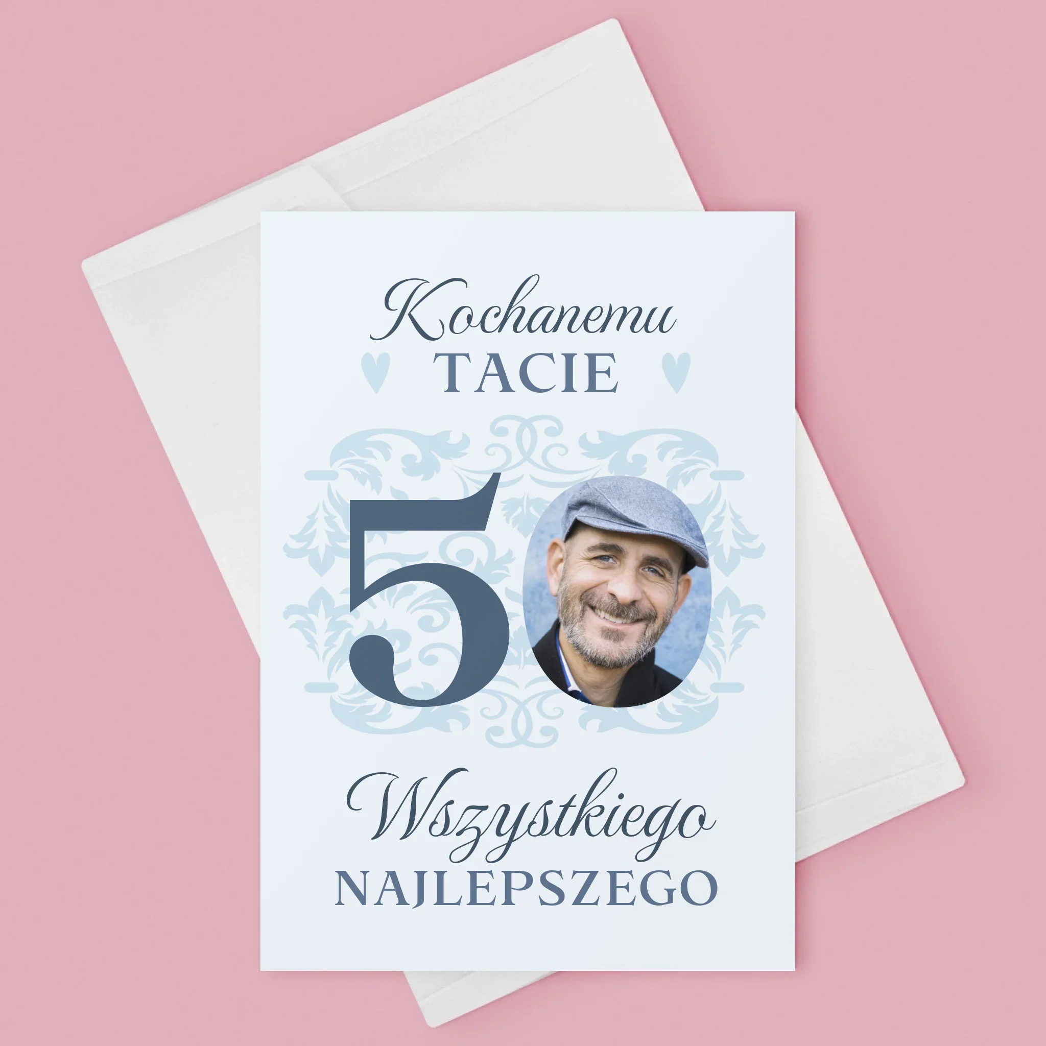 Zdjęcie I Podpis: Kochanemu Tacie Z Okazji 50 Urodzin - Kartka Z Życzeniami - Image 3