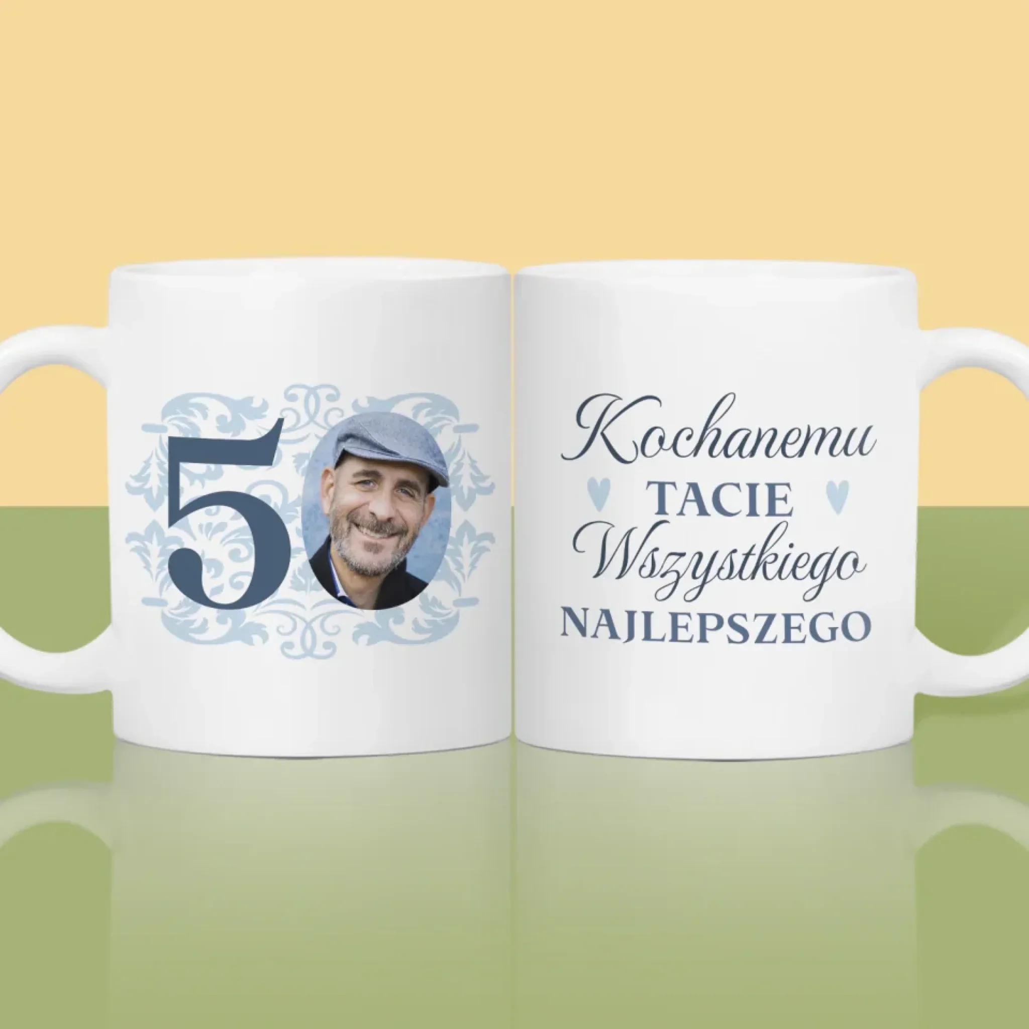 Zdjęcie I Podpis: Kochanemu Tacie Z Okazji 50 Urodzin - Kubek z Nadrukiem - Image 2