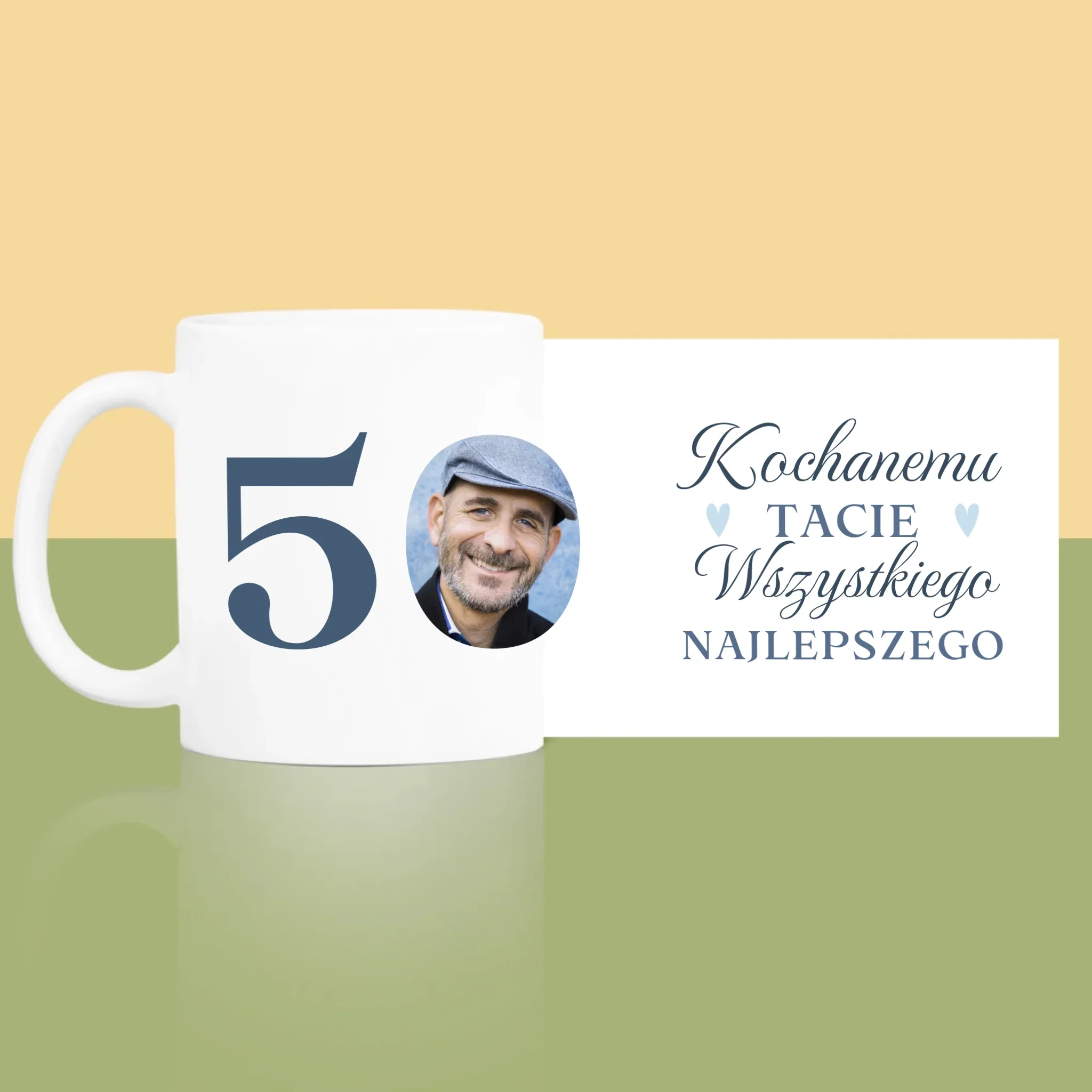 Zdjęcie I Podpis: Kochanemu Tacie Z Okazji 50 Urodzin - Kubek z Nadrukiem - Image 3