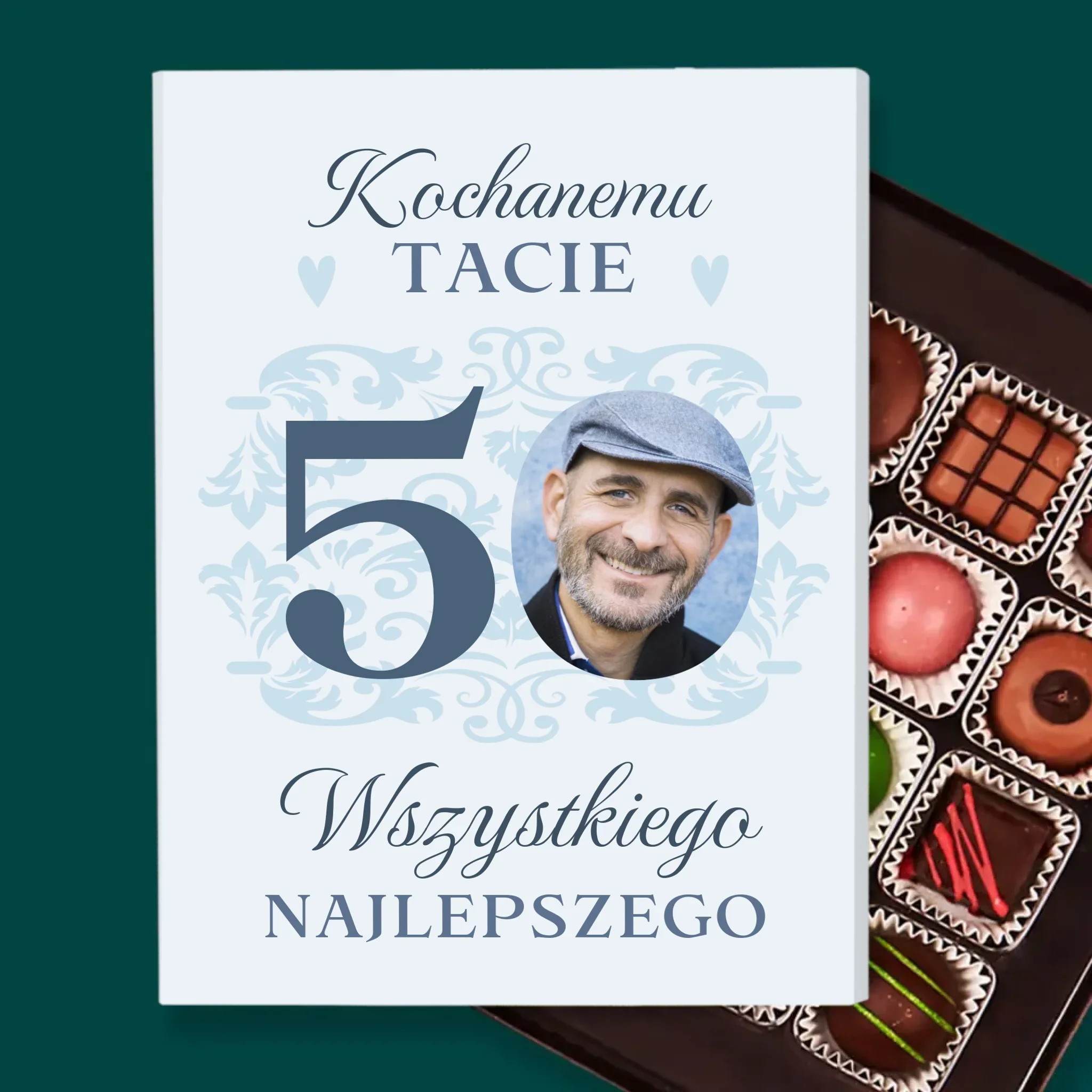 Zdjęcie I Podpis: Kochanemu Tacie Z Okazji 50 Urodzin - Personalizowane Praliny - Image 2