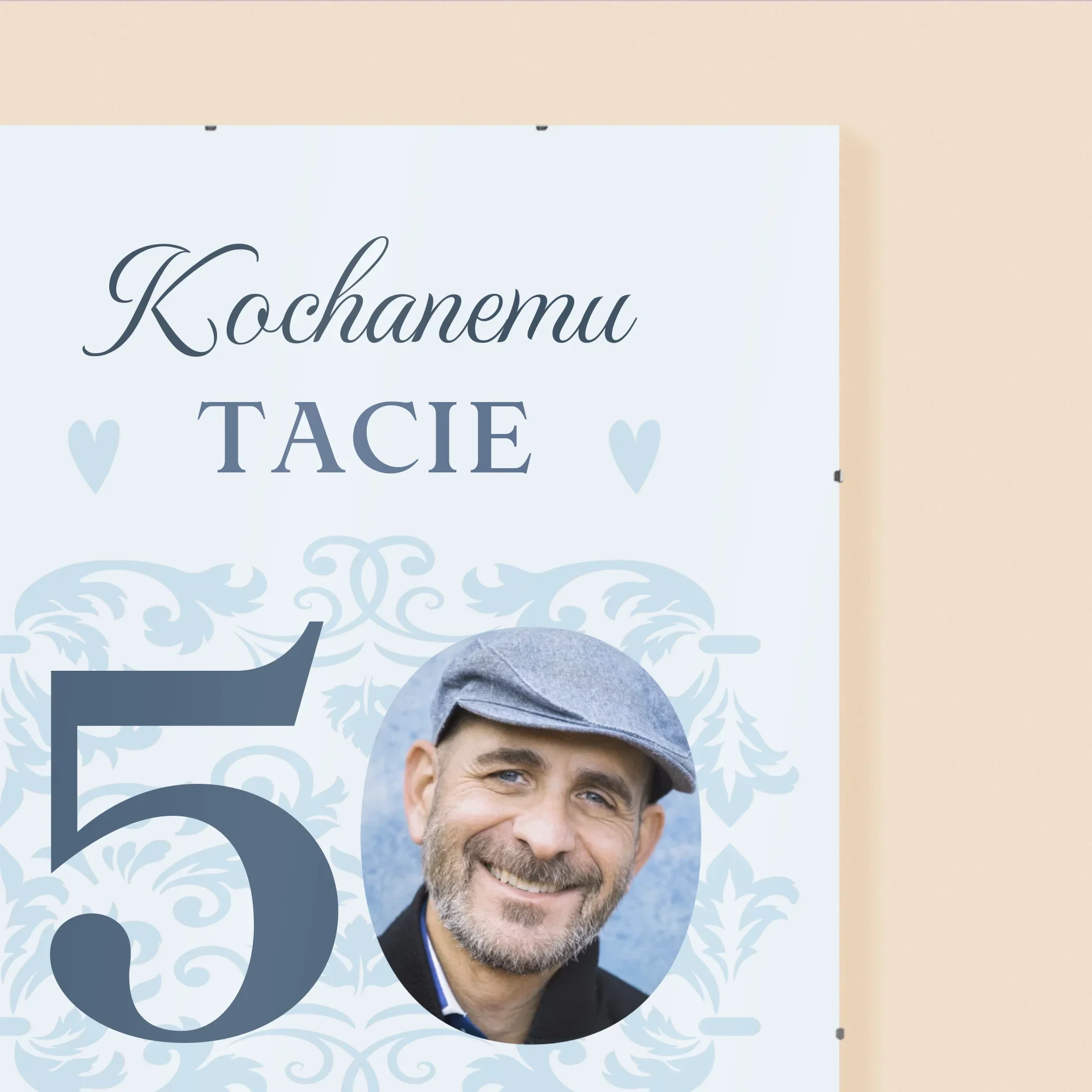 Zdjęcie I Podpis: Kochanemu Tacie Z Okazji 50 Urodzin - Personalizowany Plakat - Image 3