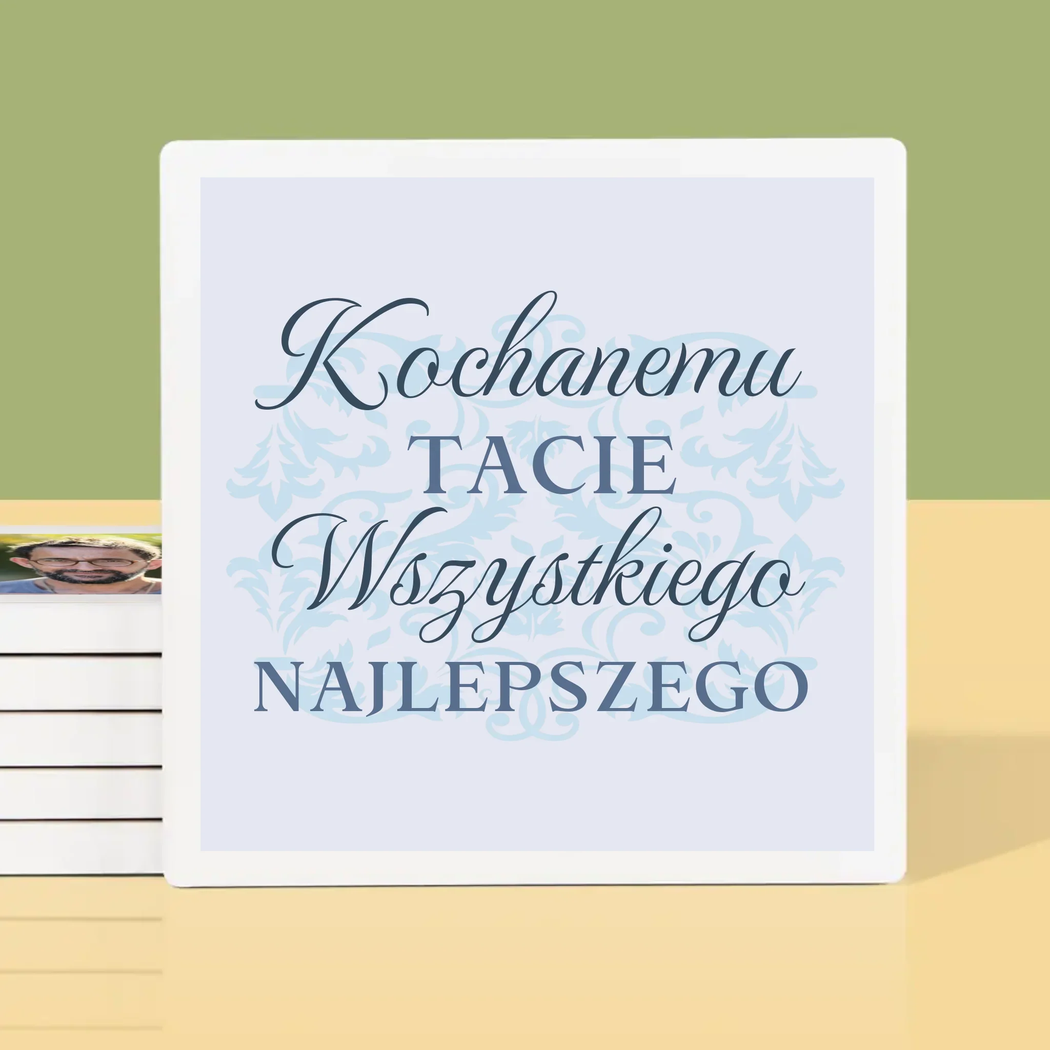 Zdjęcie I Podpis: Kochanemu Tacie Z Okazji 50 Urodzin - Podkładki Pod Kubki - Image 2