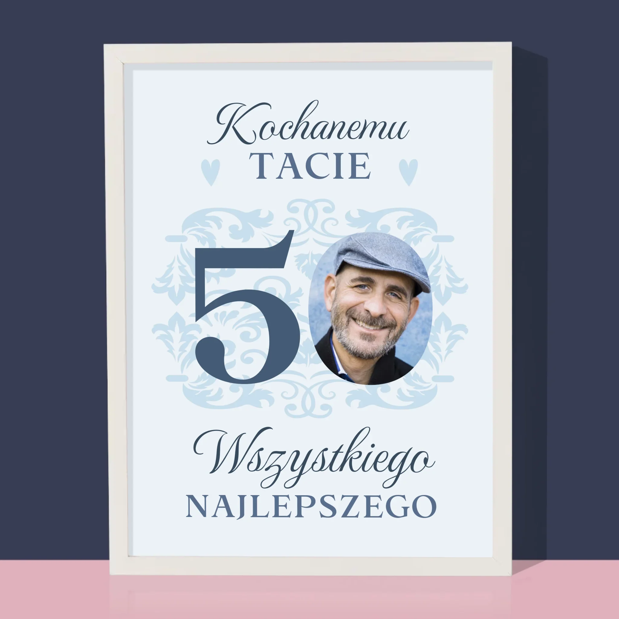 Zdjęcie I Podpis: Kochanemu Tacie Z Okazji 50 Urodzin - Wydruk Obramowany - Image 4