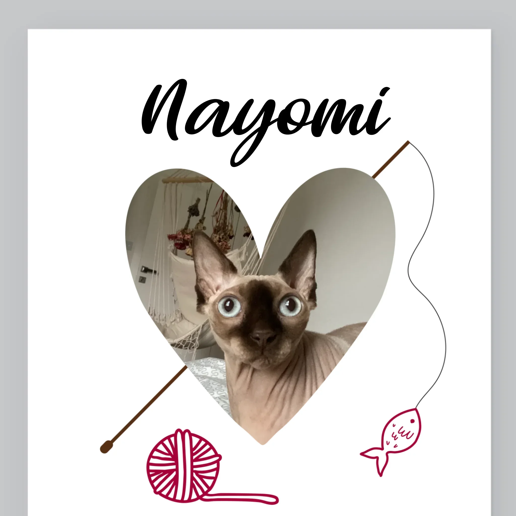 Zdjęcie i Podpis: Kocia Metryczka - Wydruk Obramowany - Image 9