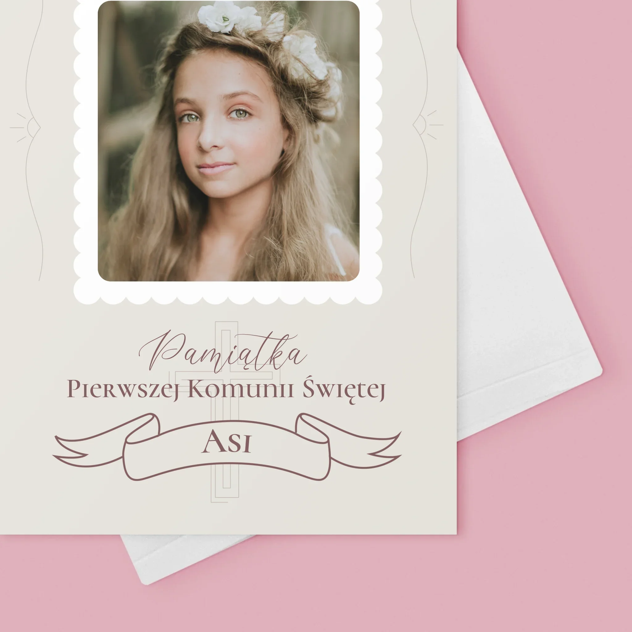 Zdjęcie i Podpis: Komunia Gołąbki - Kartka z Życzeniami - Image 4