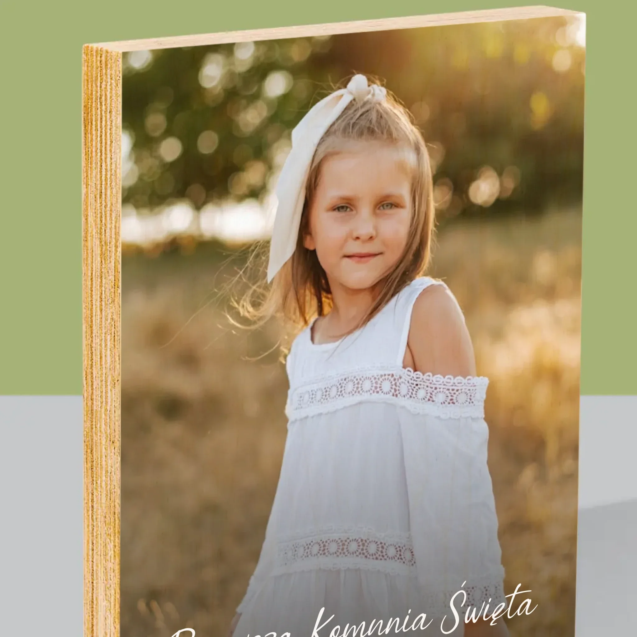Zdjęcie i Podpis: Komunia - Wydruk Na Drewnie - Image 2