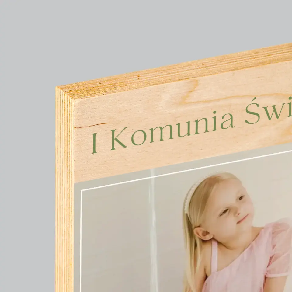 Zdjęcie i Podpis: Komunia Zdjęcie Krzyż - Wydruk Na Drewnie - Image 4