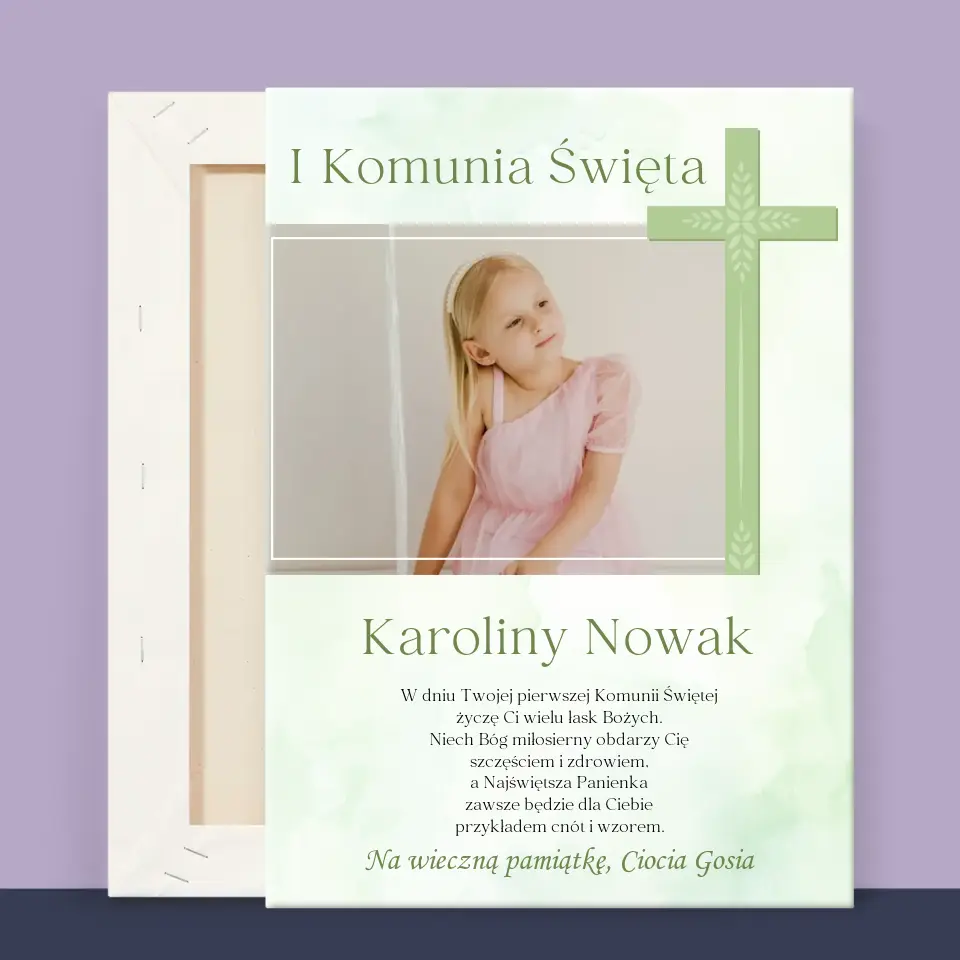 Zdjęcie i Podpis: Komunia Zdjęcie Krzyż - Wydruk Obramowany - Image 13