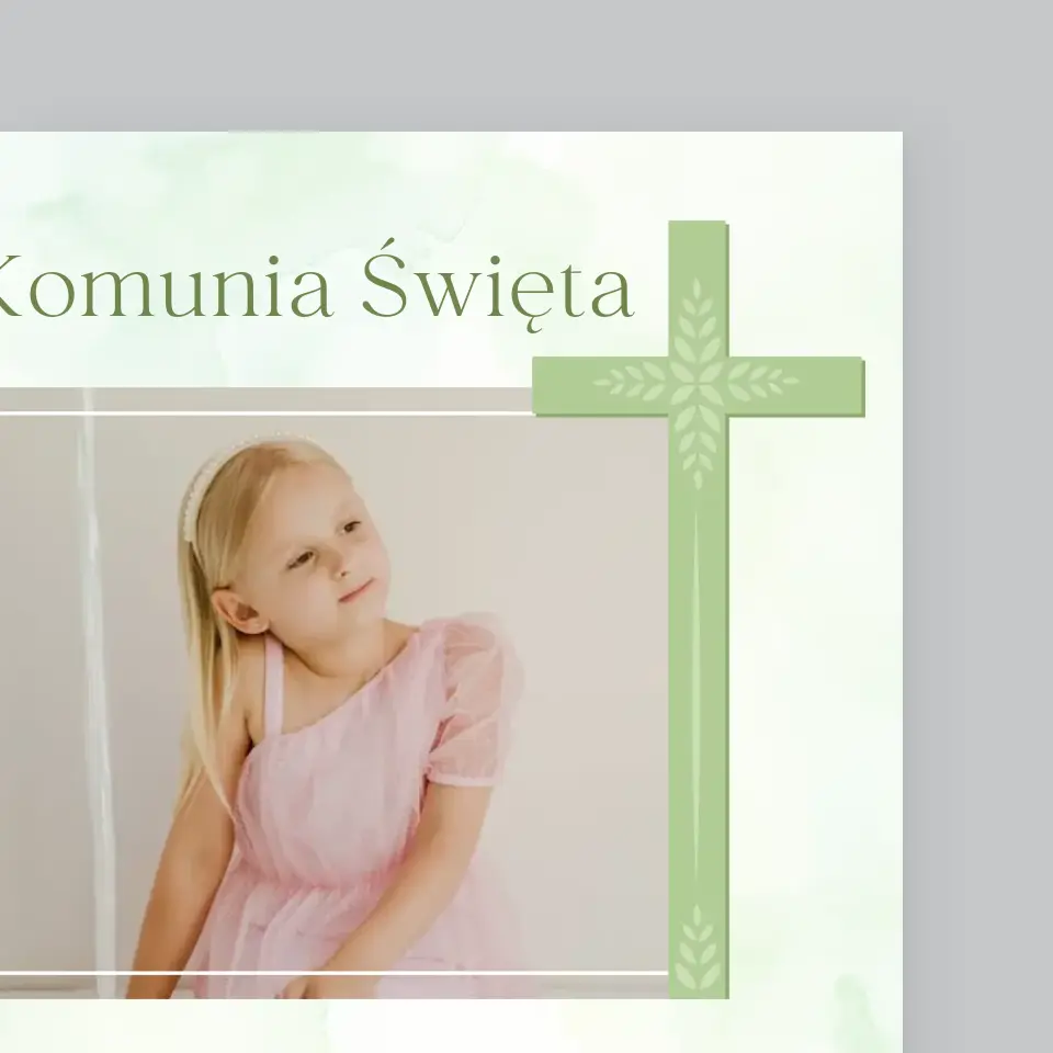 Zdjęcie i Podpis: Komunia Zdjęcie Krzyż - Wydruk Obramowany - Image 3