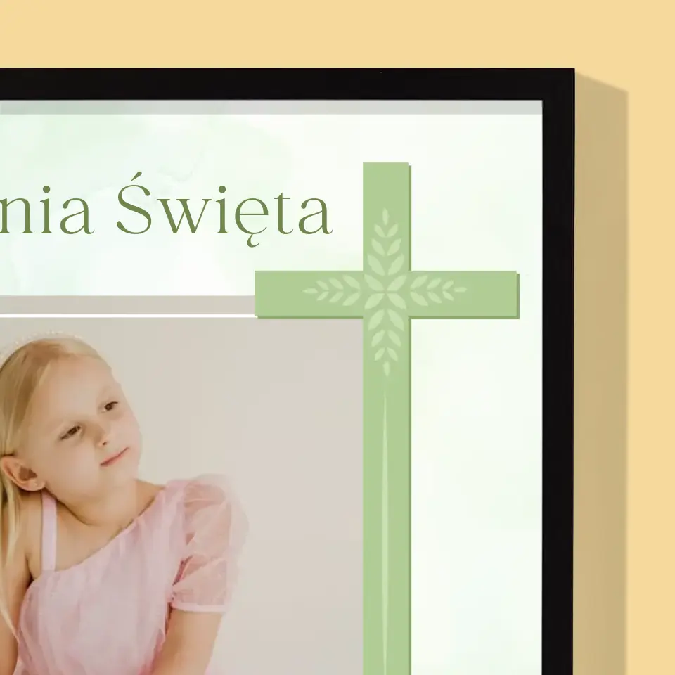 Zdjęcie i Podpis: Komunia Zdjęcie Krzyż - Wydruk Obramowany - Image 6