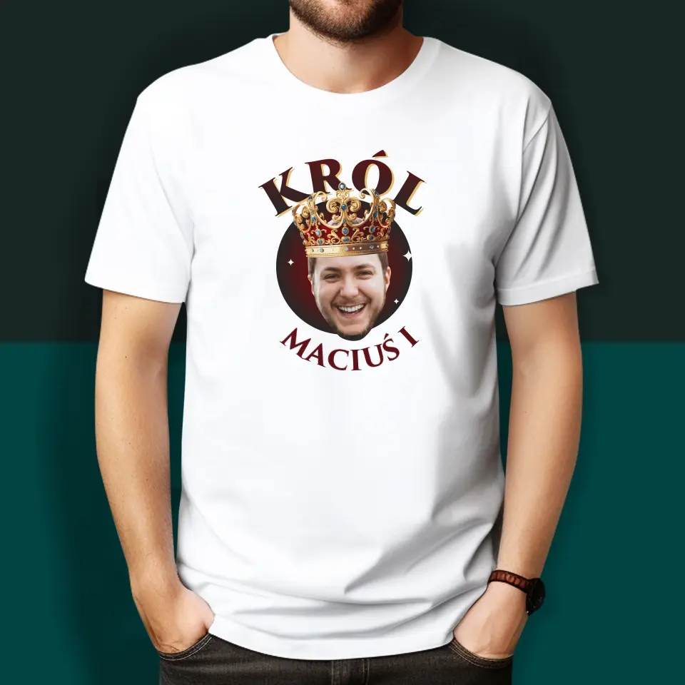 Zdjęcie i Podpis: Król i Królowa - Koszulki Dla Par - Image 2