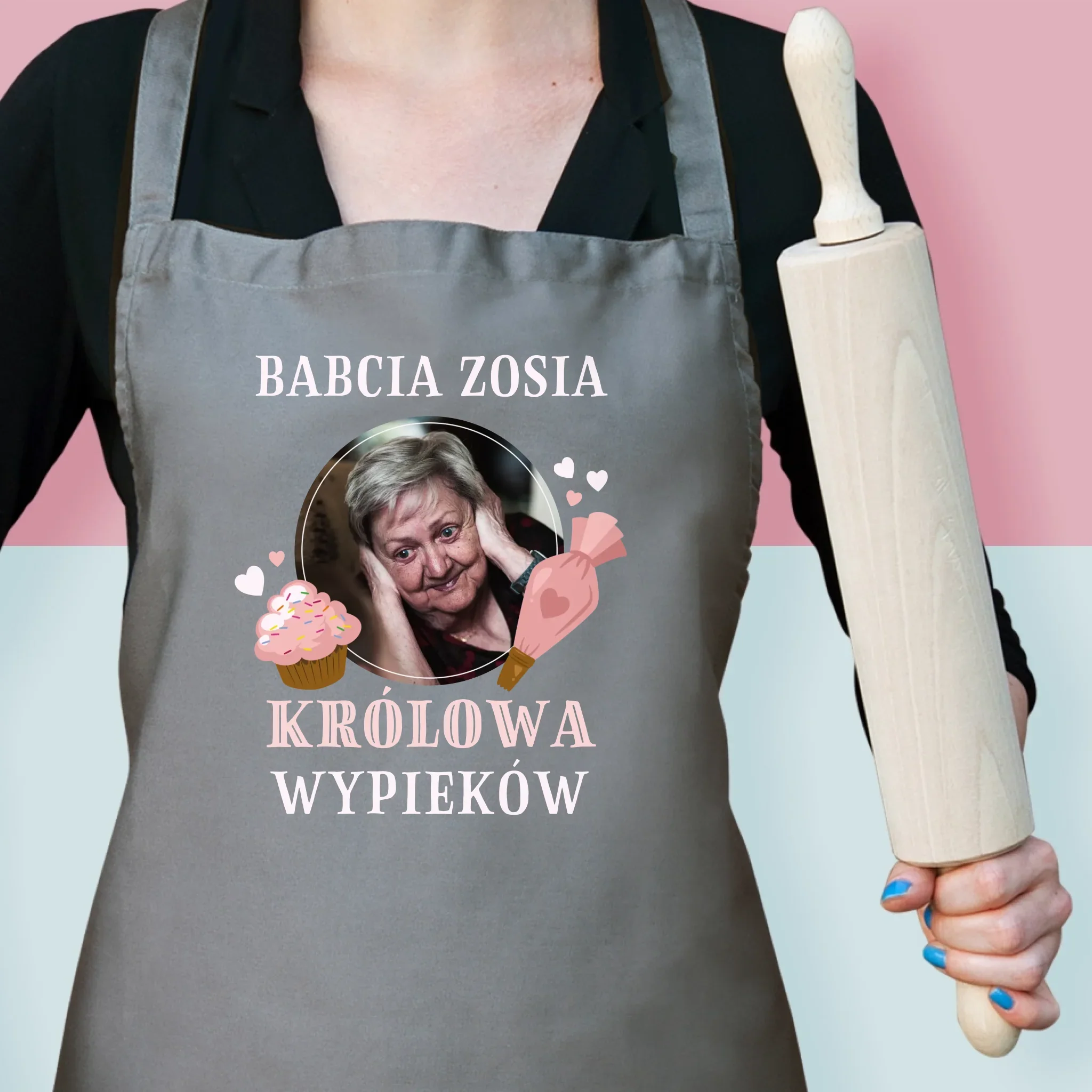 Zdjęcie i Podpis: Królowa Wypieków - Fartuch z Nadrukiem - Image 2