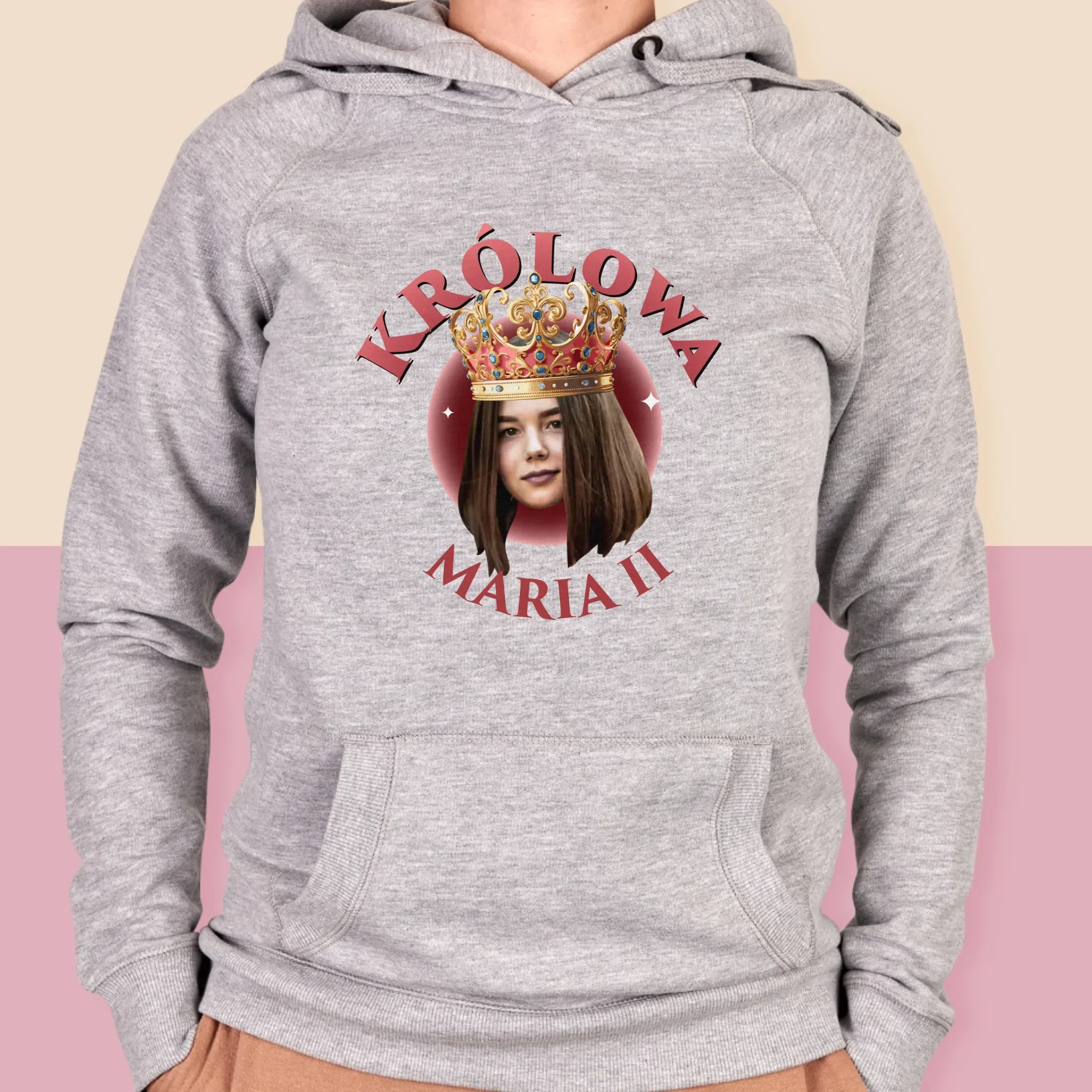 Zdjęcie i Podpis: Królowa Zdjęcie - Bluza Damska z Kapturem - Image 4