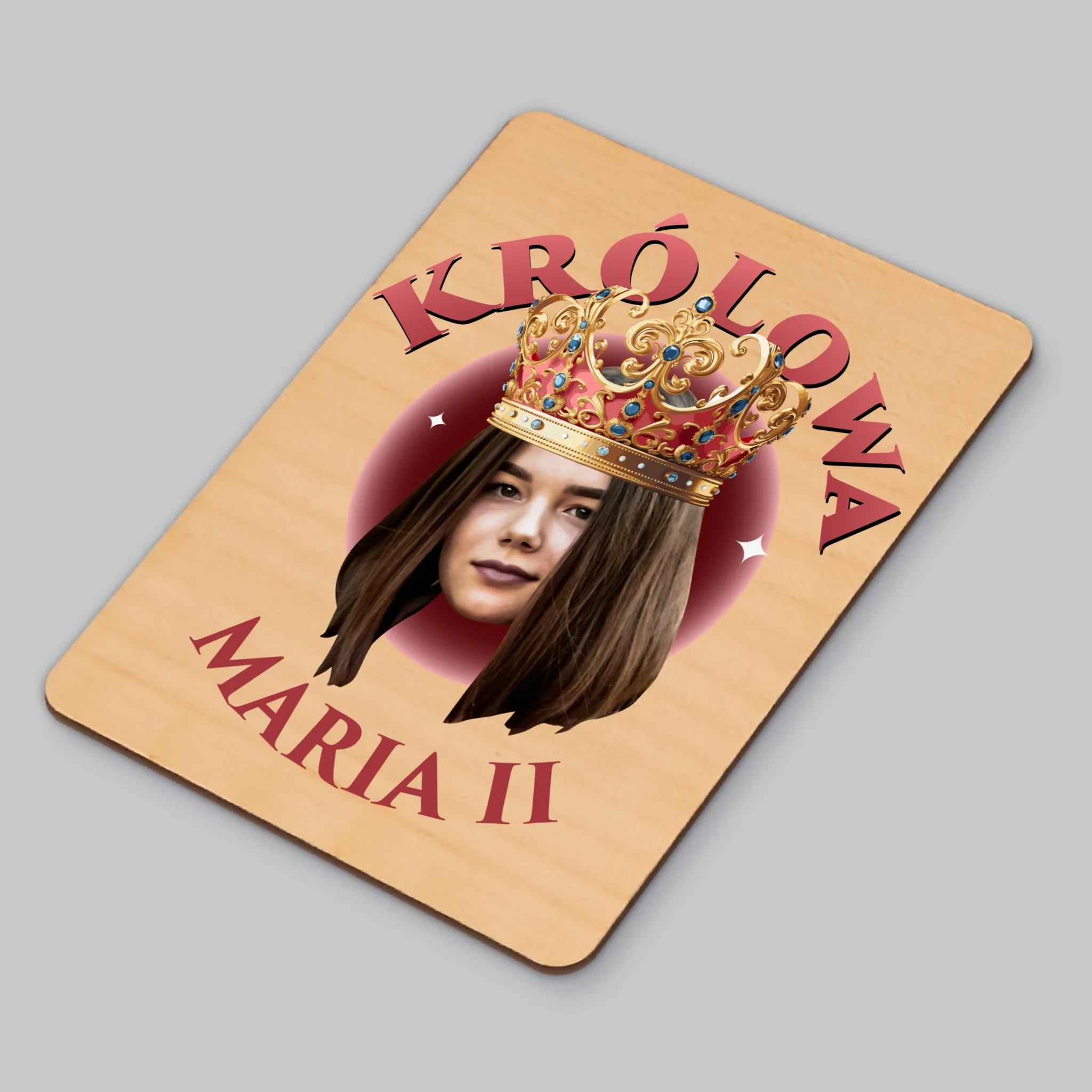 Zdjęcie i Podpis: Królowa Zdjęcie - Magnes Drewniany - Image 3