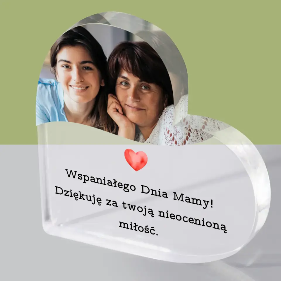 Zdjęcie i Podpis: Laurka Dla Mamy - Blok Akrylowy Serce - Image 2