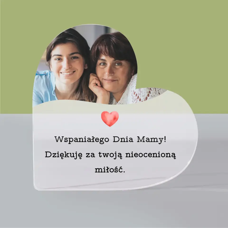 Zdjęcie i Podpis: Laurka Dla Mamy - Blok Akrylowy Serce - Image 3