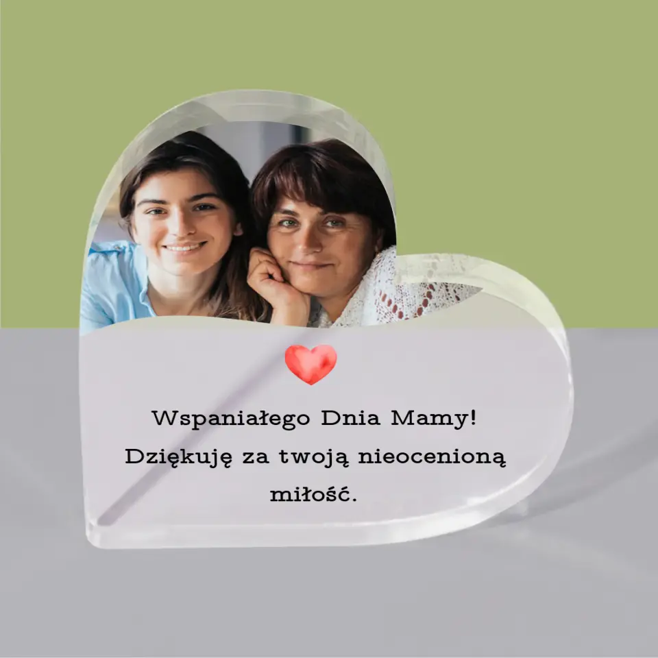 Zdjęcie i Podpis: Laurka Dla Mamy - Blok Akrylowy Serce - Image 4