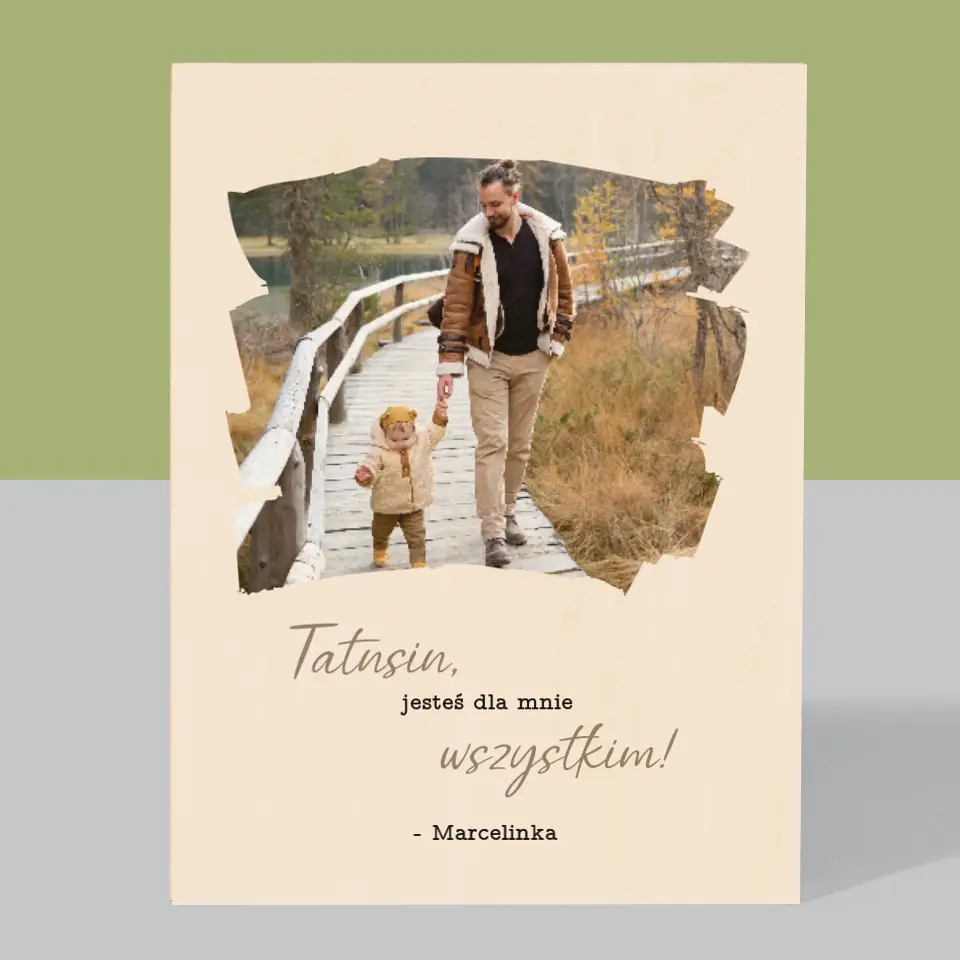 Zdjęcie i Podpis: Laurka Dla Taty - Wydruk Na Drewnie - Image 3