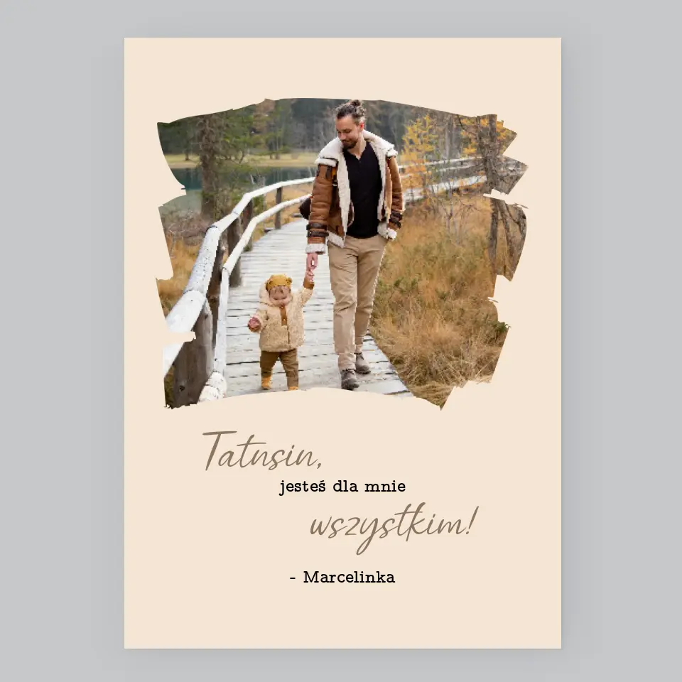Zdjęcie i Podpis: Laurka Dla Taty - Wydruk Obramowany
