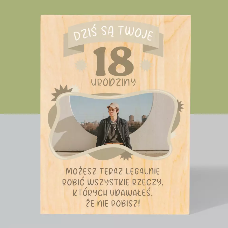 Zdjęcie i Podpis: Legalne Urodziny - Wydruk Na Drewnie - Image 3
