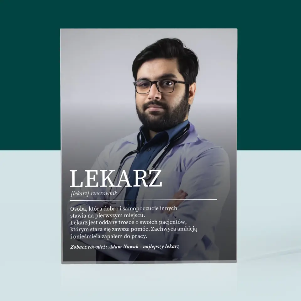 Zdjęcie i Podpis: Lekarz Definicja - Blok Akrylowy z Nadrukiem - Image 3
