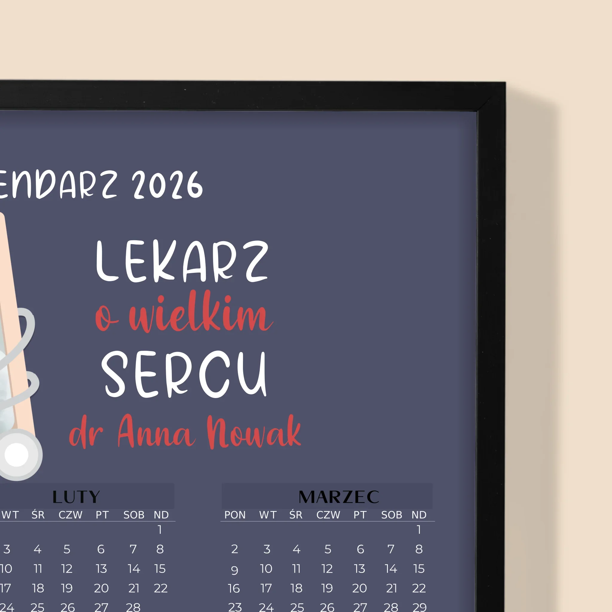 Zdjęcie i Podpis: Lekarz o Wielkim Sercu - Kalendarz w Ramce - Image 2