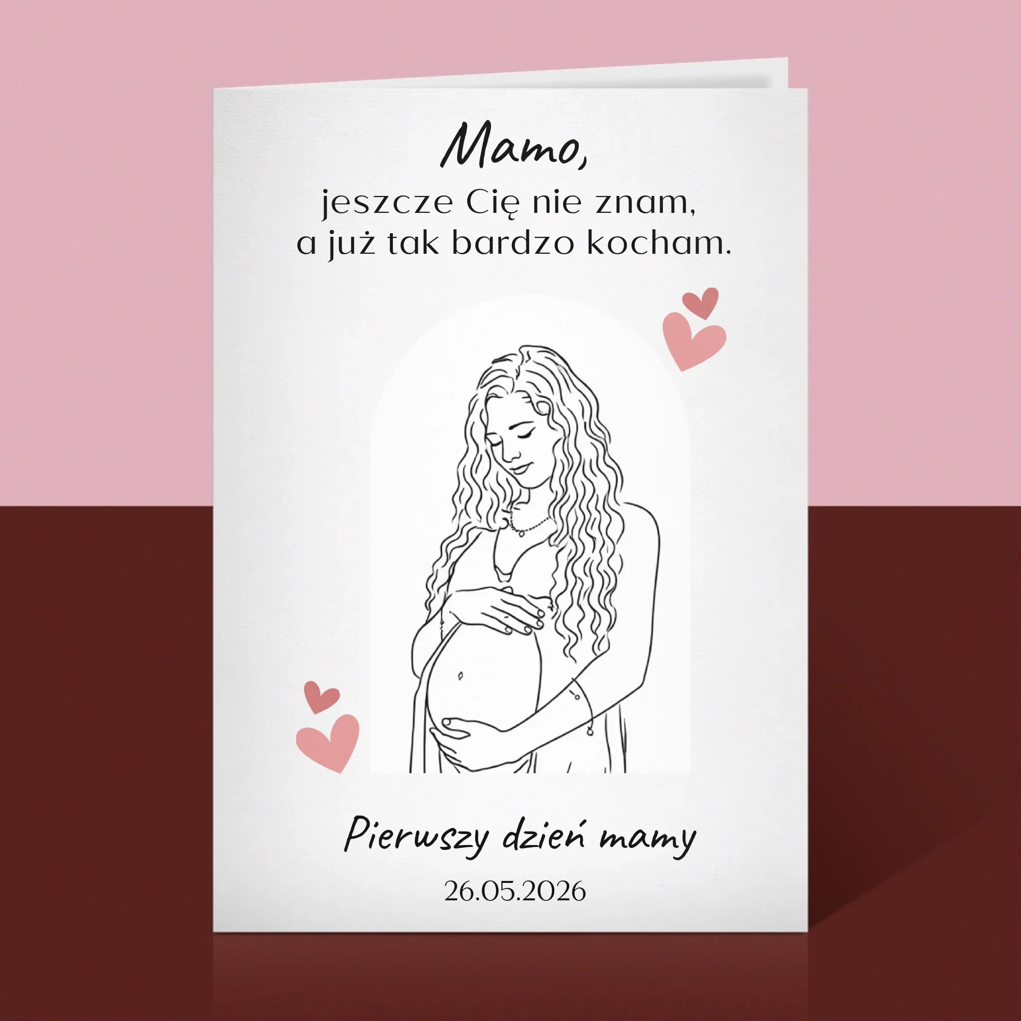 Zdjęcie i Podpis: Lineart Dla Mamy - Kartka z Życzeniami