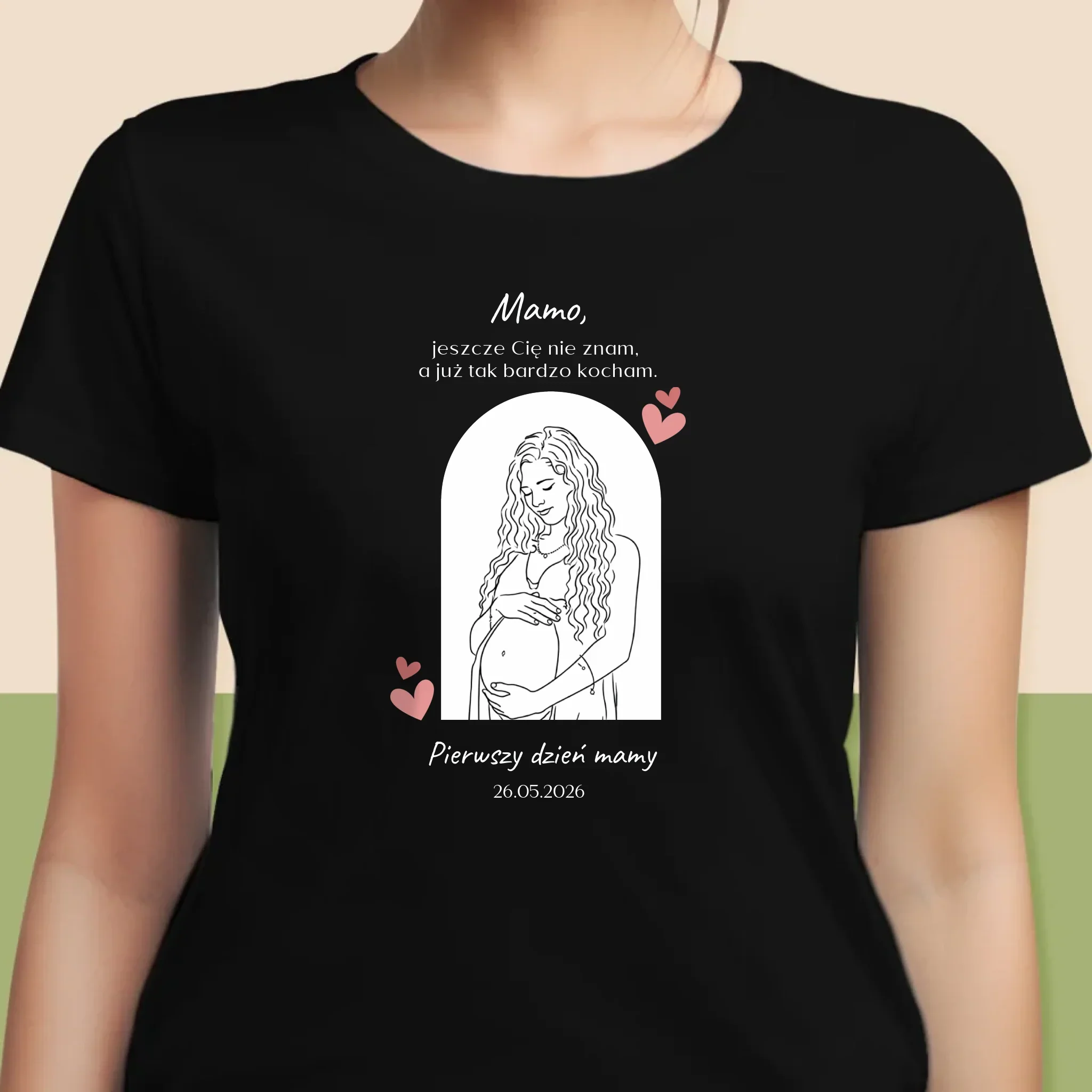 Zdjęcie i Podpis: Lineart Dla Mamy - Koszulka Damska z Nadrukiem - Image 6