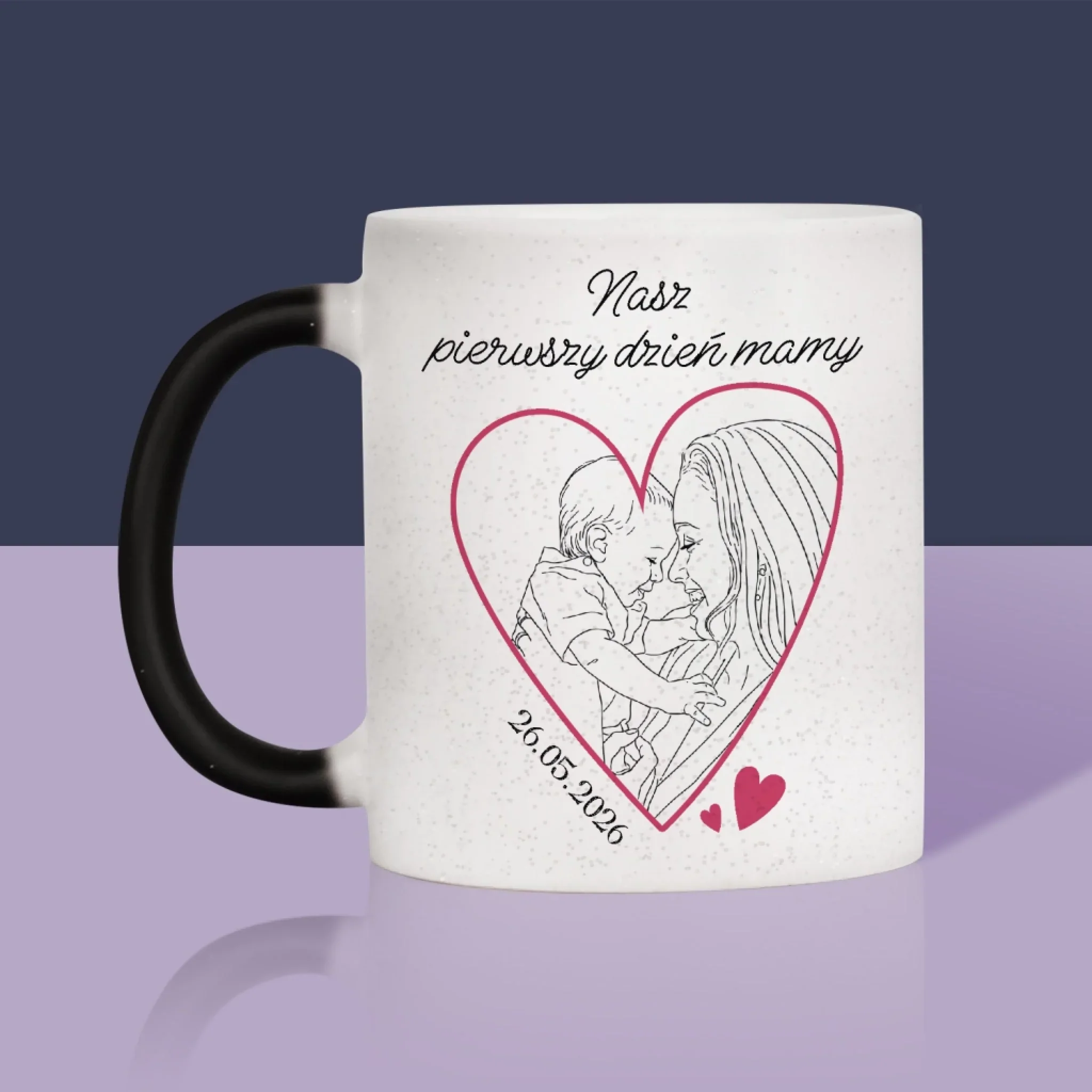 Zdjęcie i Podpis: Lineart Pierwszy Dzień Mamy - Kubek z Nadrukiem - Image 12