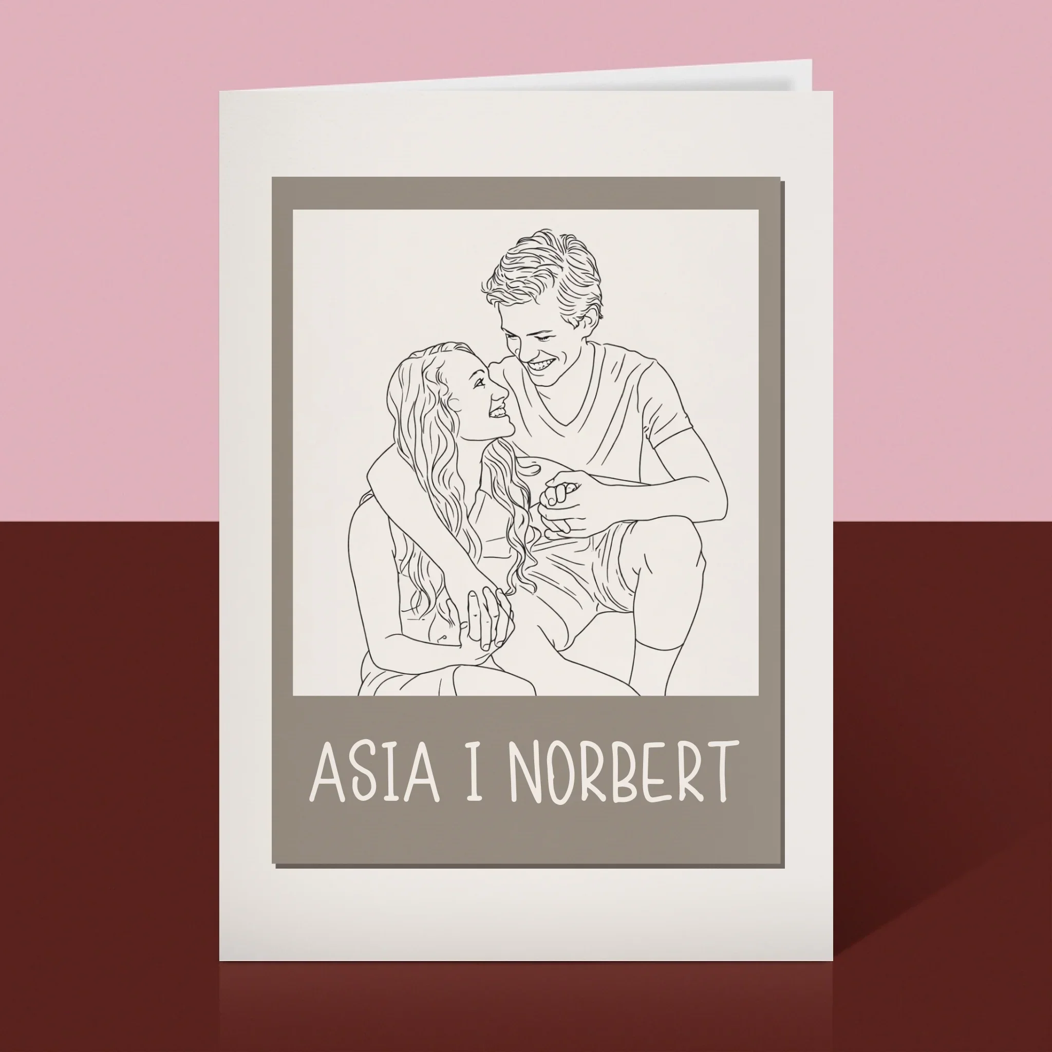 Zdjęcie i Podpis: Lineart Polaroid - Kartka z Życzeniami