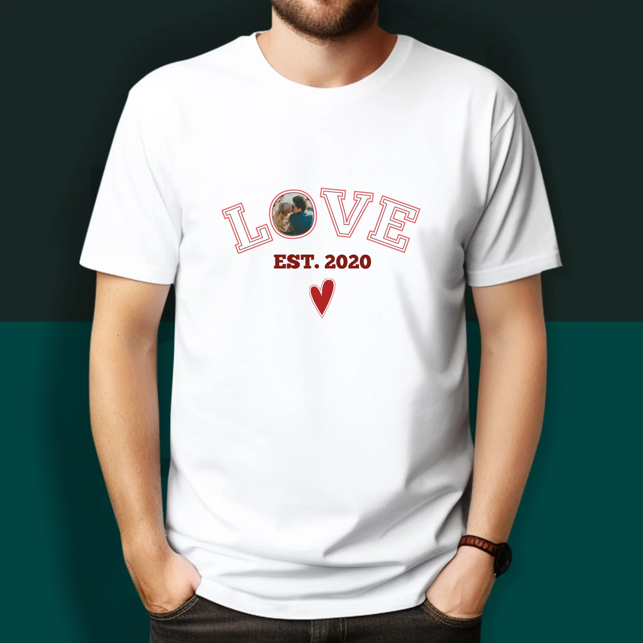 Zdjęcie I Podpis: Love Established - Koszulki Dla Par - Image 2