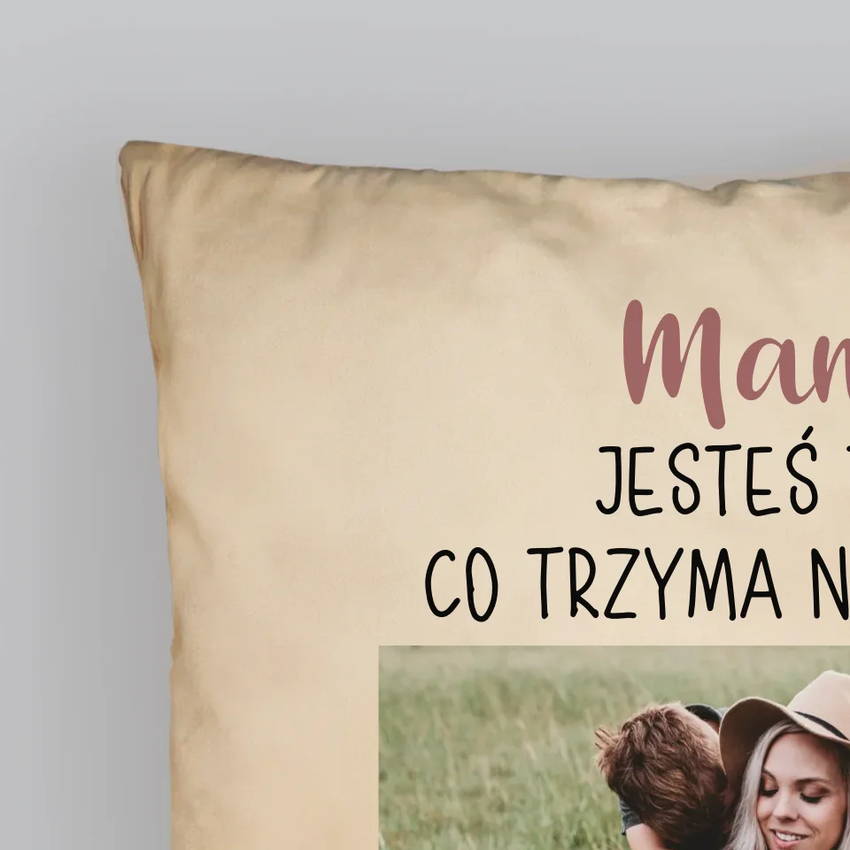 Zdjęcie i Podpis: Mamo, Jesteś Tym Co Trzyma Nas Razem - Personalizowana Poduszka - Image 5