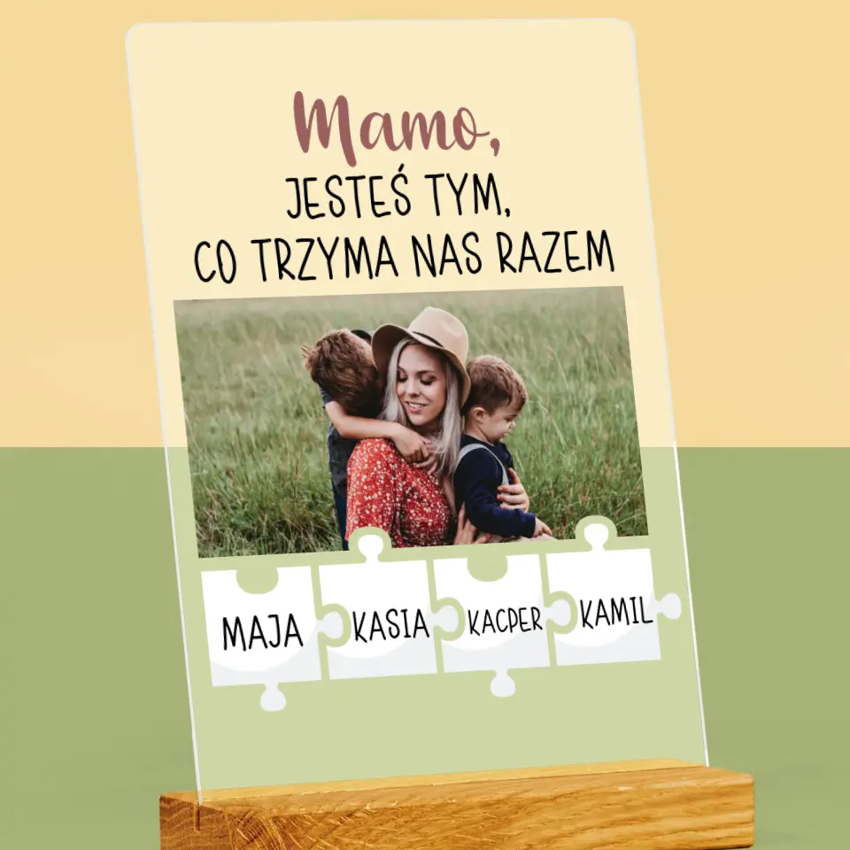 Zdjęcie i Podpis: Mamo, Jesteś Tym Co Trzyma Nas Razem - Wydruk Na Szkle Akrylowym - Image 2