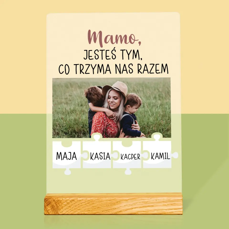 Zdjęcie i Podpis: Mamo, Jesteś Tym Co Trzyma Nas Razem - Wydruk Na Szkle Akrylowym - Image 3