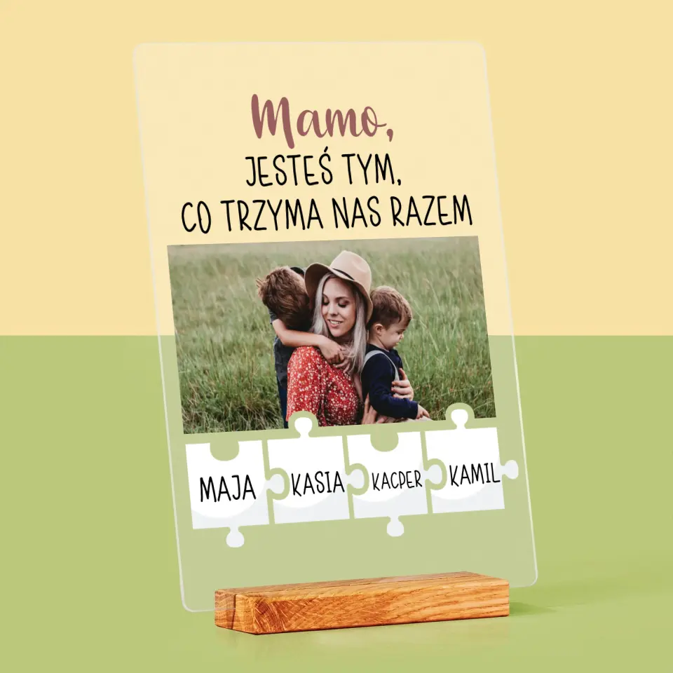 Zdjęcie i Podpis: Mamo, Jesteś Tym Co Trzyma Nas Razem - Wydruk Na Szkle Akrylowym - Image 4