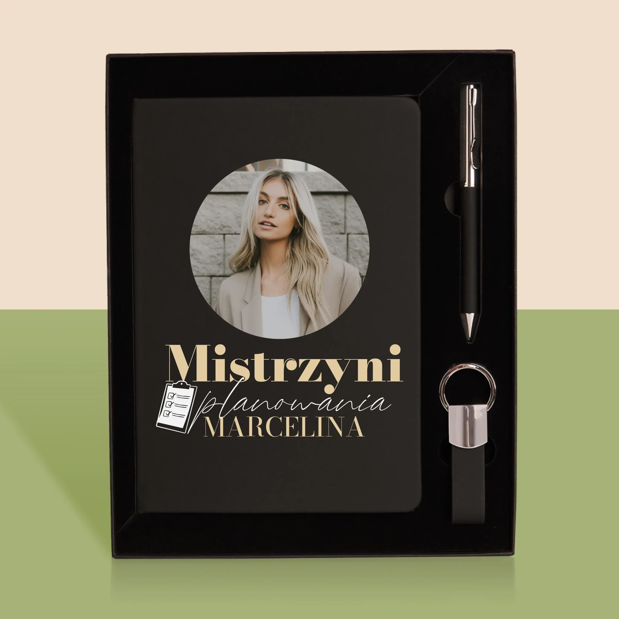 Zdjęcie i Podpis: Mistrzyni Planowania - Zestaw z Notatnikiem