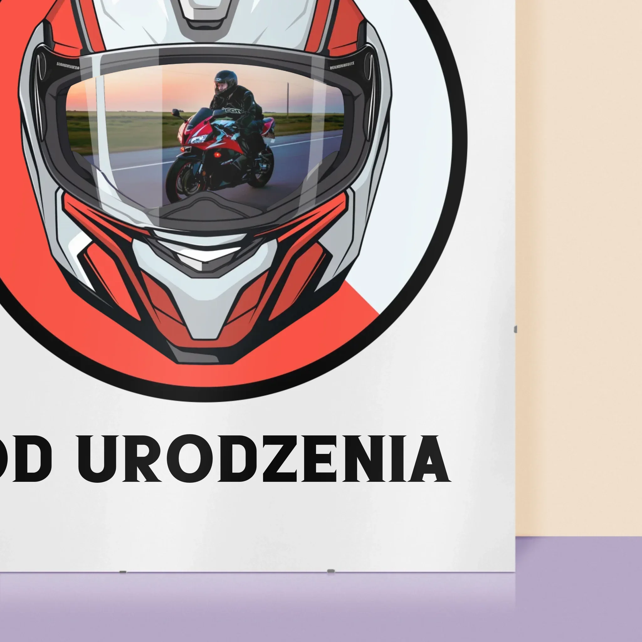 Zdjęcie I Podpis: Motocyklista Od Urodzenia - Personalizowany Plakat - Image 2
