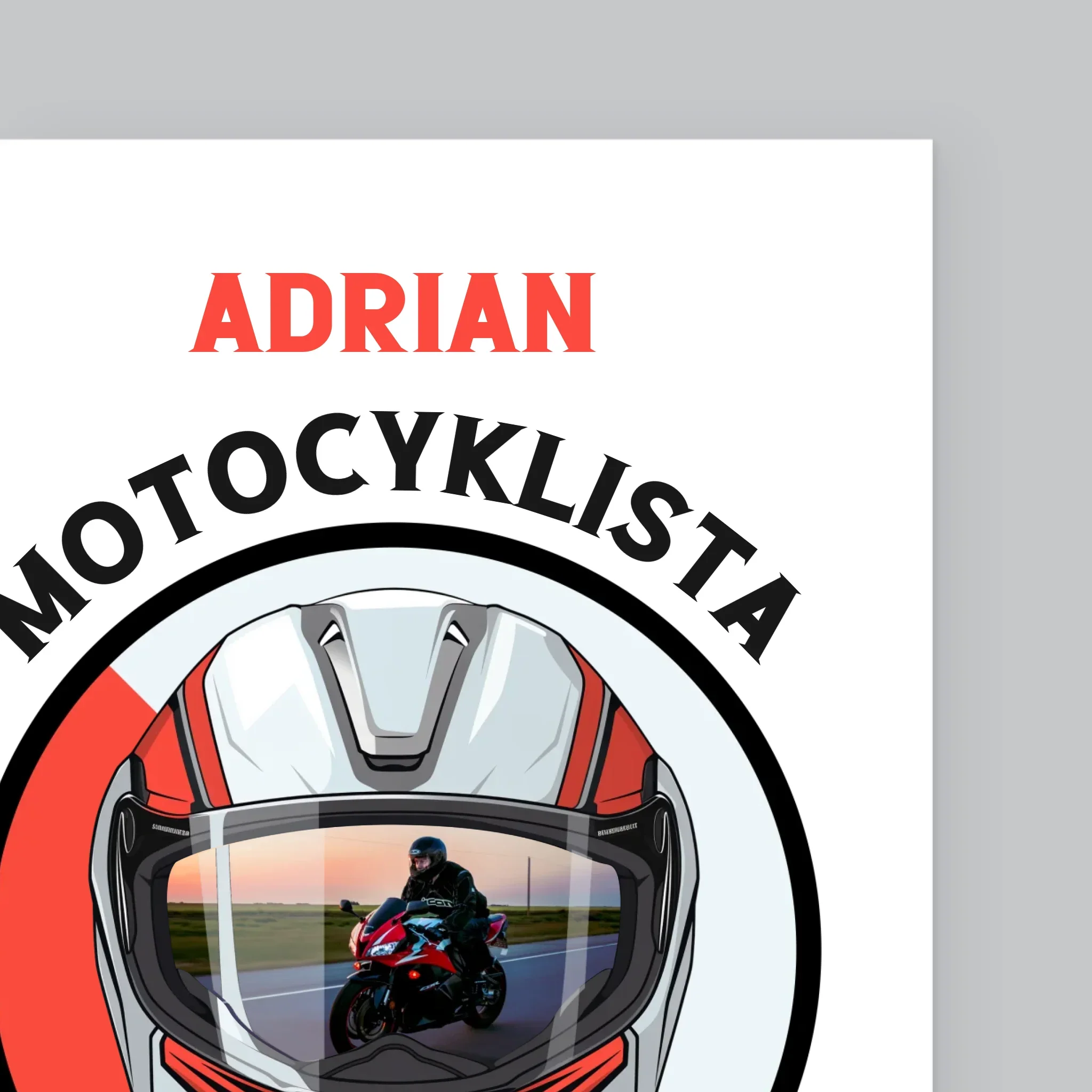 Zdjęcie I Podpis: Motocyklista Od Urodzenia - Wydruk Obramowany - Image 10