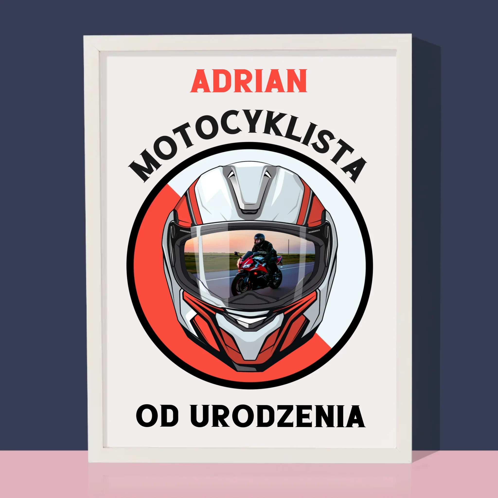 Zdjęcie I Podpis: Motocyklista Od Urodzenia - Wydruk Obramowany - Image 4