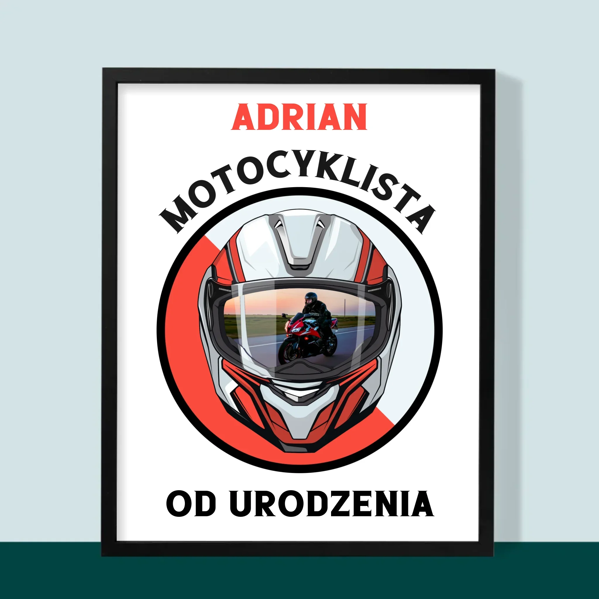 Zdjęcie I Podpis: Motocyklista Od Urodzenia - Wydruk Obramowany - Image 5