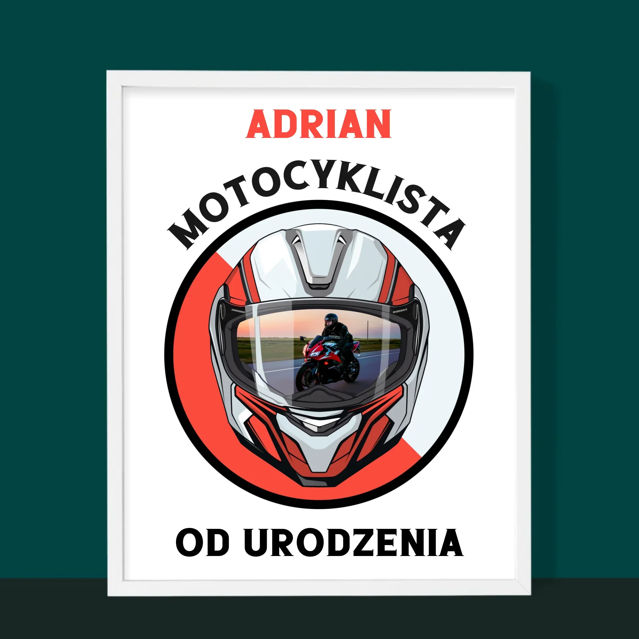 Zdjęcie I Podpis: Motocyklista Od Urodzenia - Wydruk Obramowany - Image 6